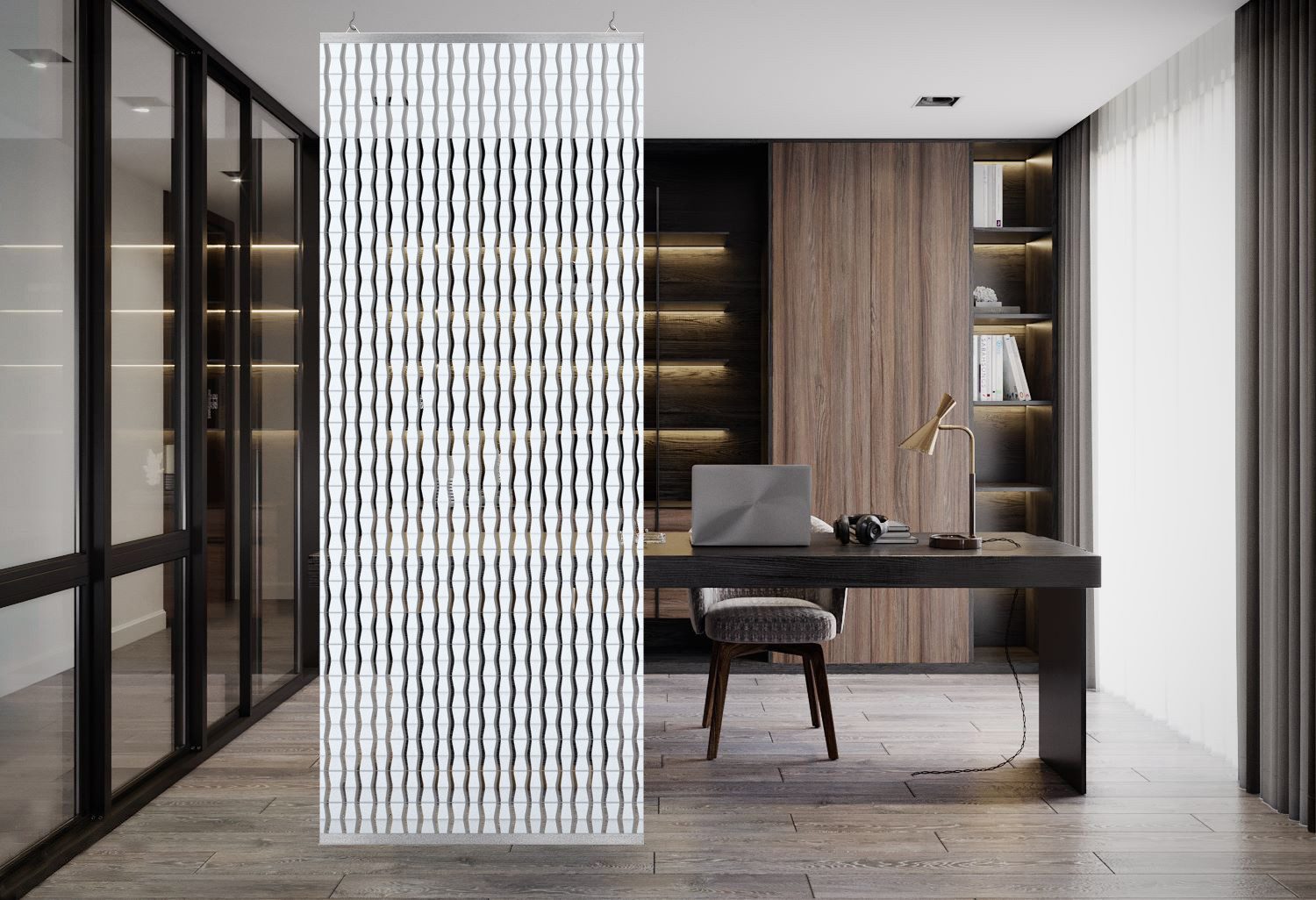 YourCasa Paravent Raumteiler hängend – Lichtdurchlässige Trennwand & Deko, 118x240cm – Bild 5 von 5