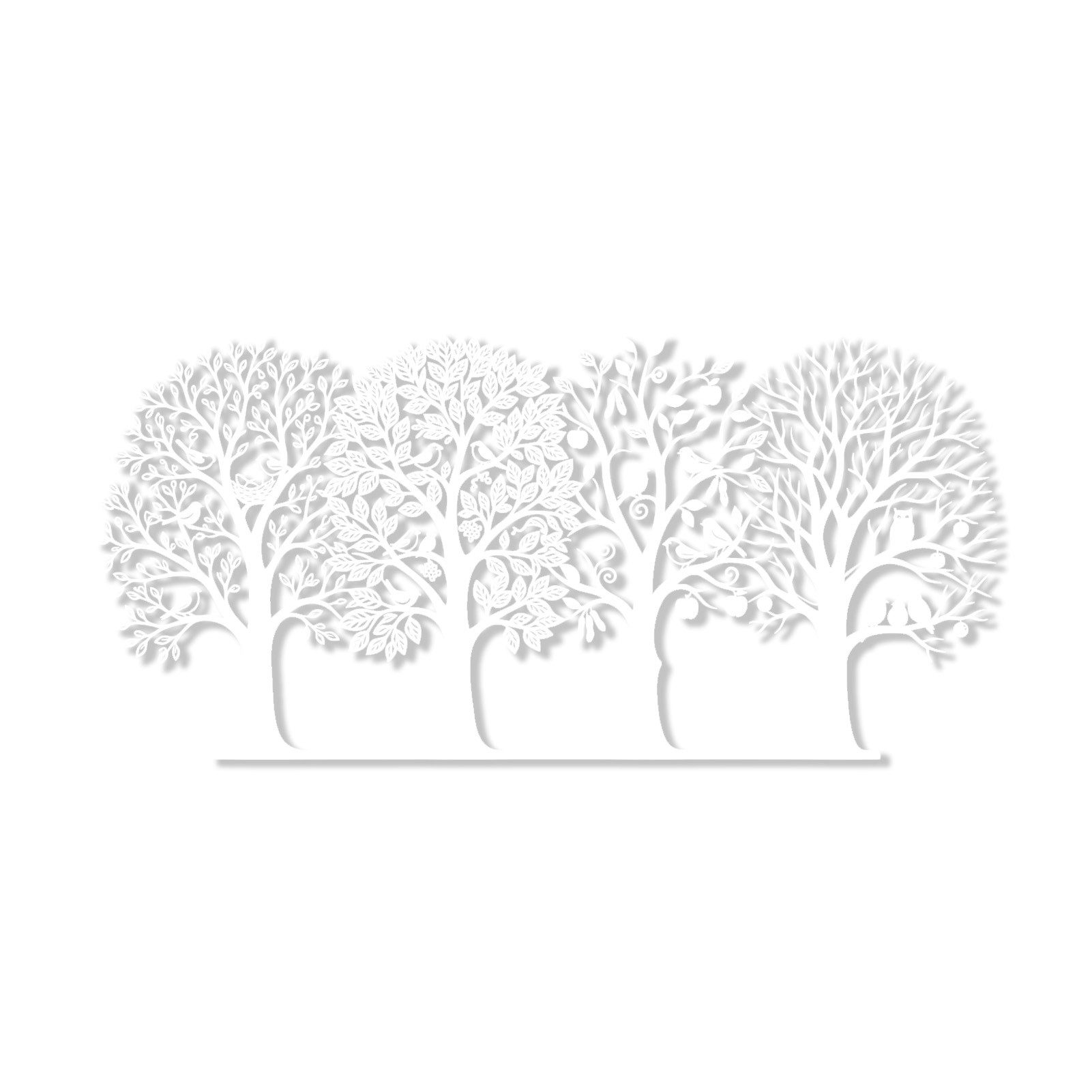 Jumpeak Wanddekoobjekt Wanddekoration mit Bäumen zu jeder Jahreszeit, Vögel,Äpfel,Eulen,Natur, Metall,4 Farben,5 Größen, Abstrakte Bäume, Vier Bäume, Wohnzimmerkunst