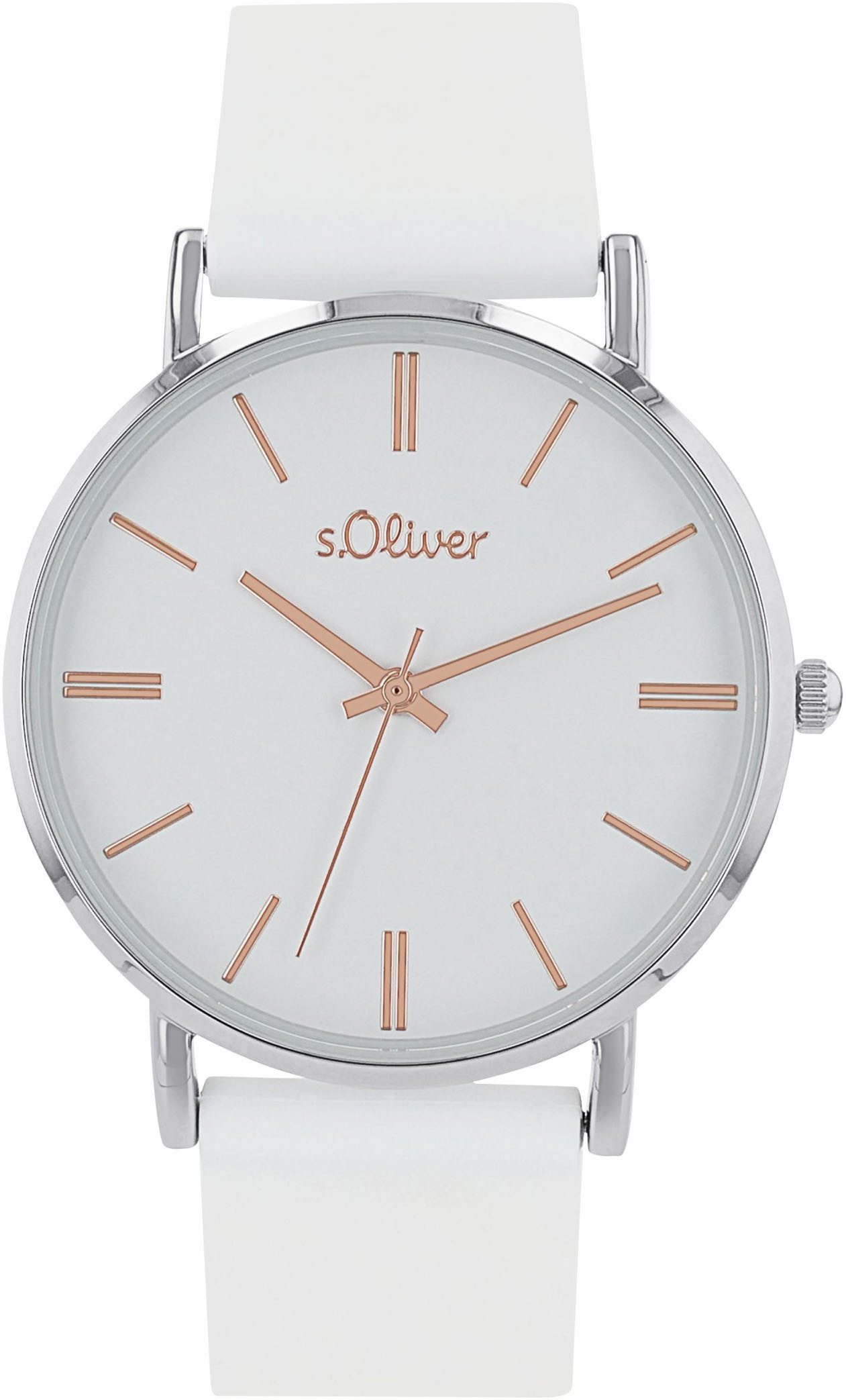 s.Oliver Quarzuhr 2038372, Armbanduhr, Damenuhr, analog, Silikonarmband günstig online kaufen