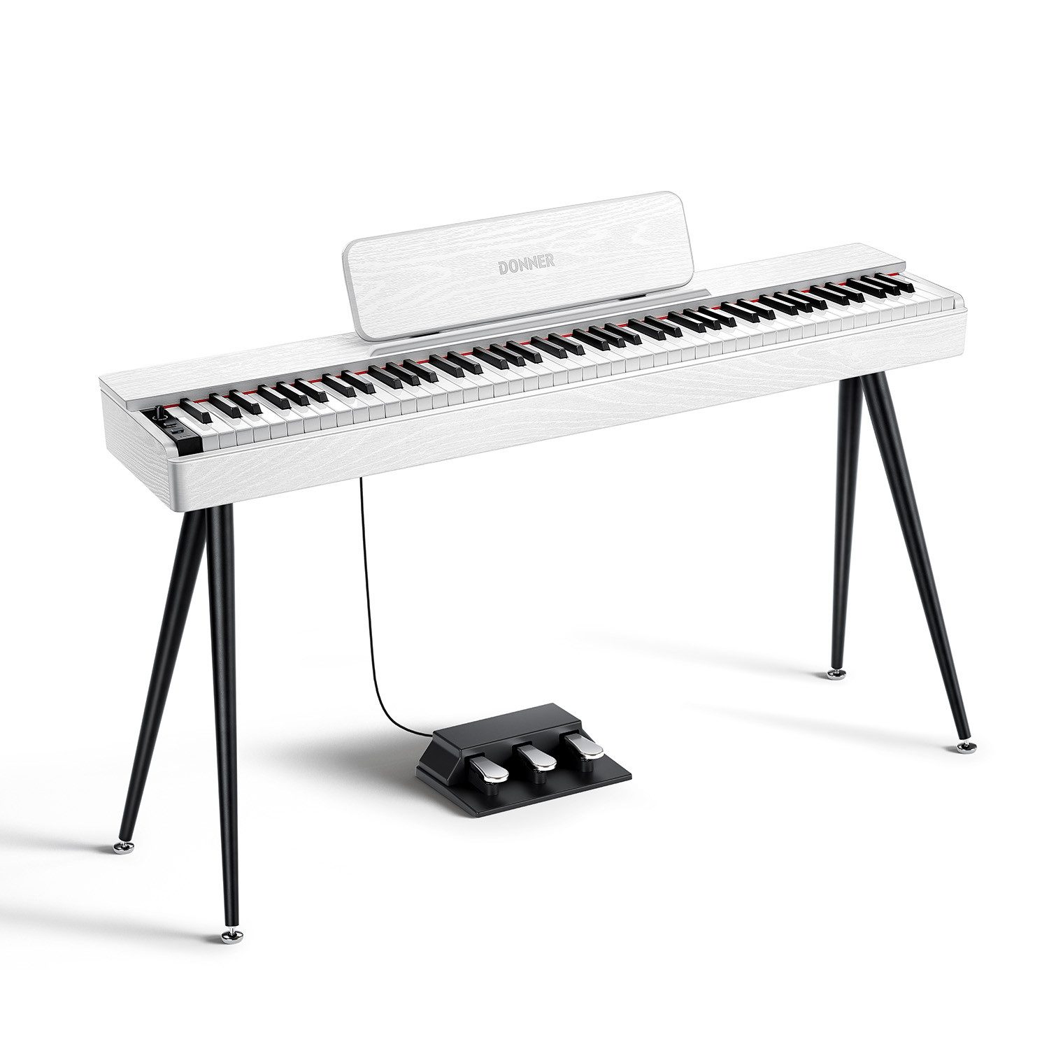 Donner Digitalpiano E-Piano Hammermechanik 88 Tasten gewichtete Klavier OURA S100 (Set), Echte Berührung Starke Kompatibilität Einfaches Design Platz sparen
