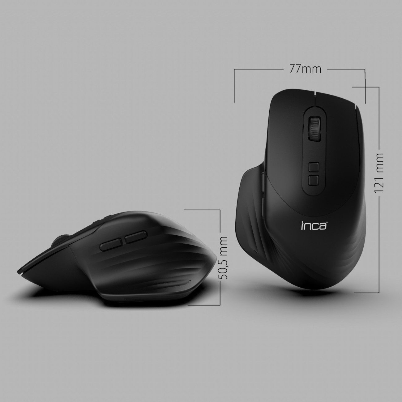 INCA IWM-553S ergonomische Maus (Kabellos (Bluetooth 5.0), Kabellos (2.4 GHz Wireless), Kabellose Maus mit Dual-Bluetooth & 2.4G)