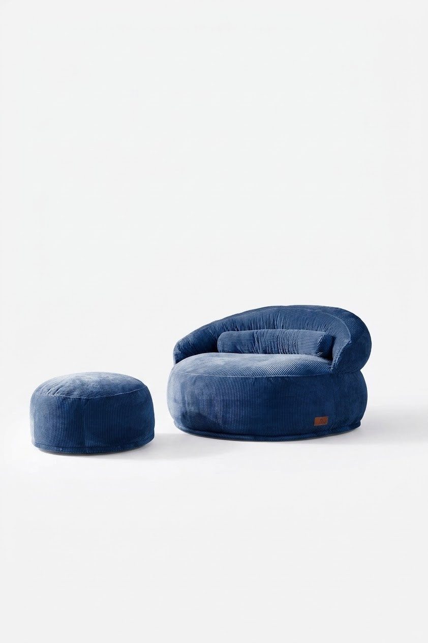 Skye Decor XXL-Sessel Favola-Felix (Set, 2-St., bestehend aus Sessel und Hocker), Pfotenfreundlich, Bezug abnehmbar/waschbar, rutschfest, rollverpackt