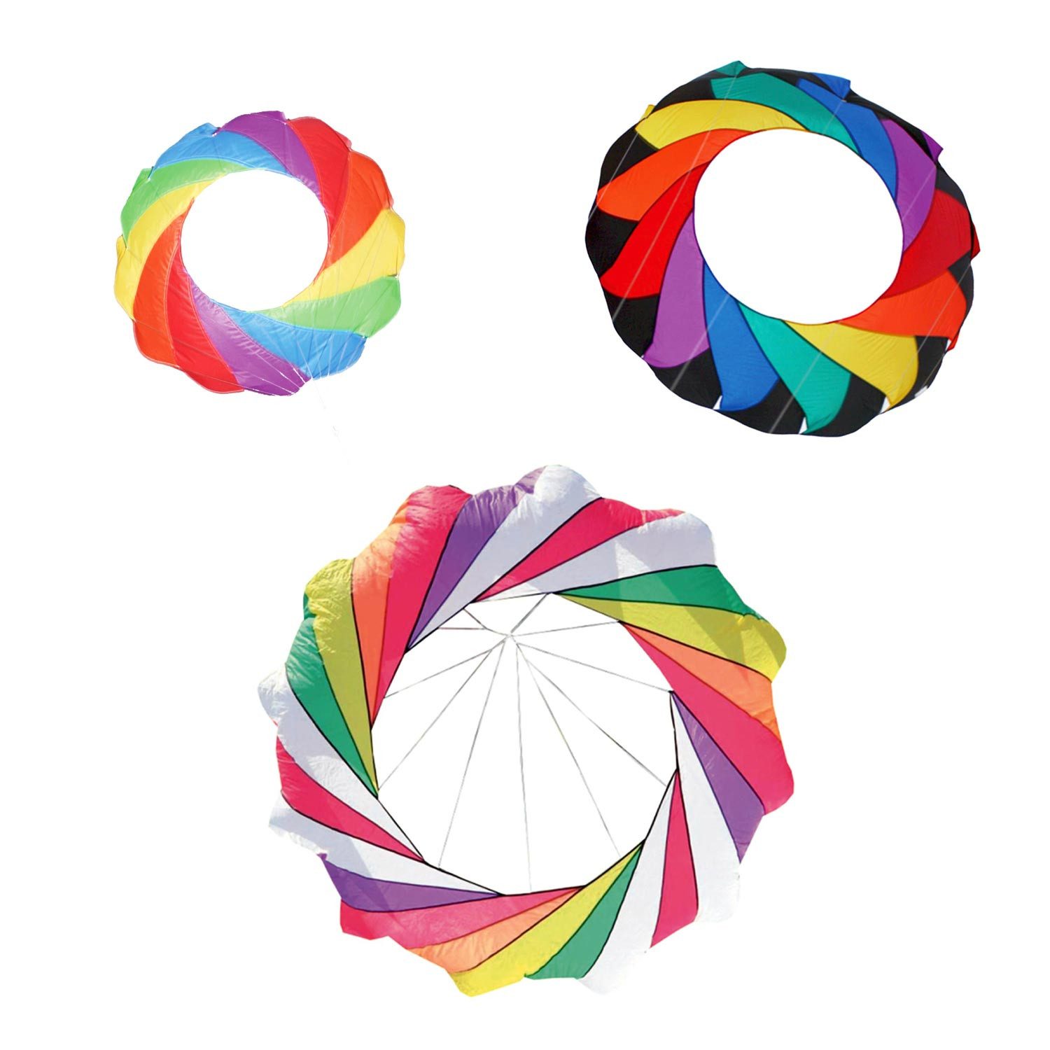Wolkenstürmer Flug-Drache Buntes Windspiel für Garten & Balkon - Regenbogen Deko, (Leinen Winddeko Regenbogen - Wetterfestes Windspiel Outdoor, 1-tlg), 60cm Bol Kite Drachenschmuck Bowl