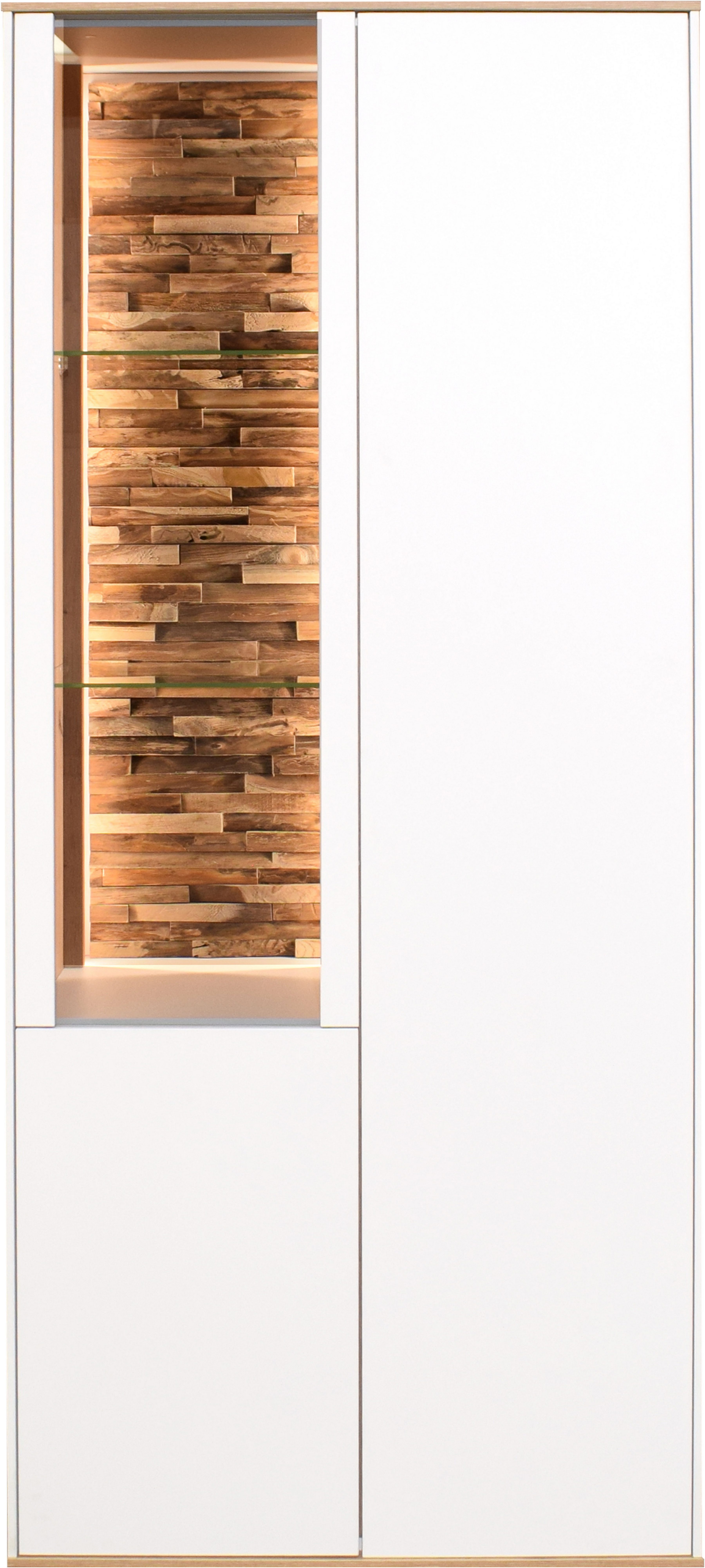 Mäusbacher Vitrine Faro Faro Vitrinenschrank B 81 cm, inkl. Beleuchtung, Push to open Funktion