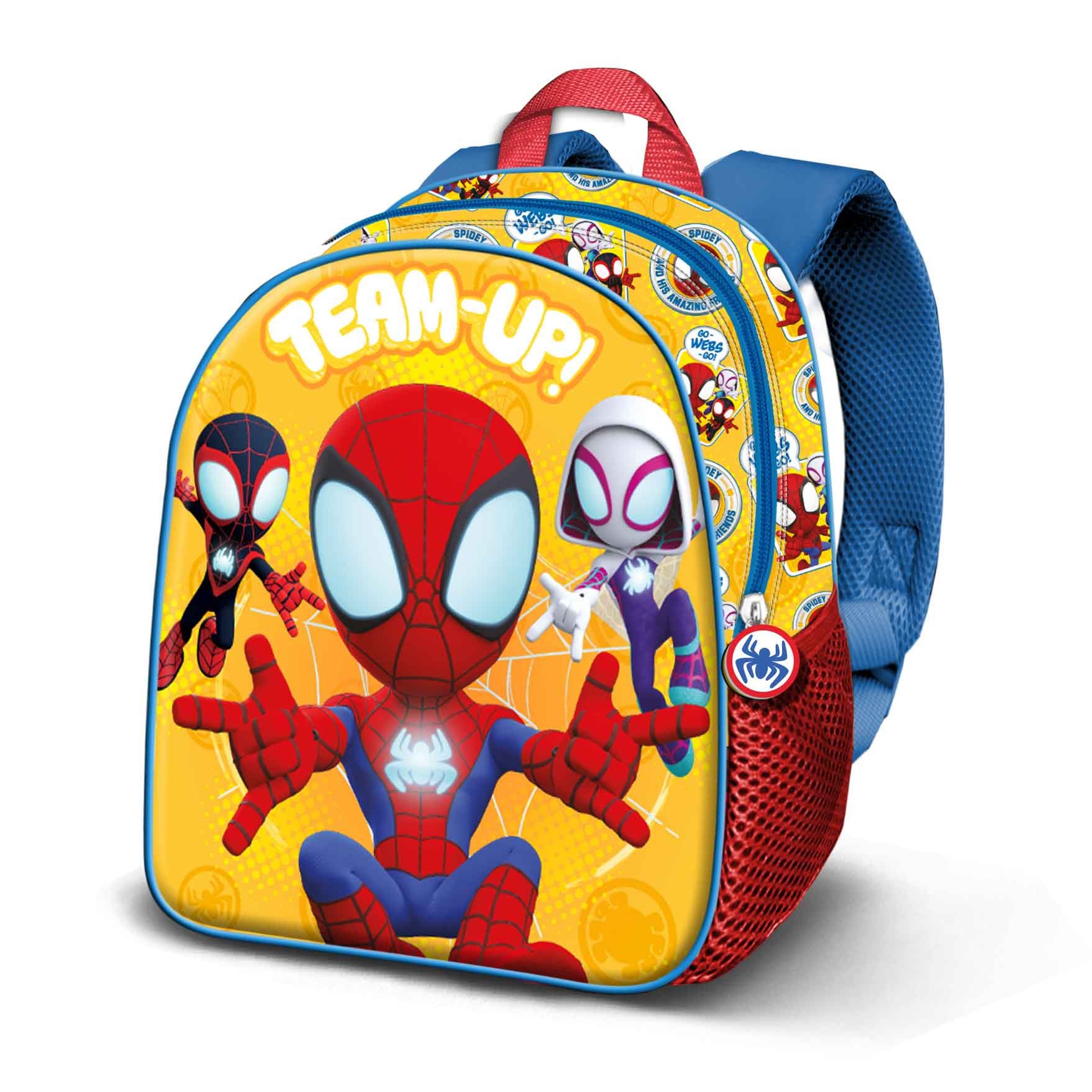 Karactermania Kinderrucksack Marvel Spiderman kleiner Rucksack Kindertasche Kindergartenrucksack, Integriertes Namensschild, 3D Optik