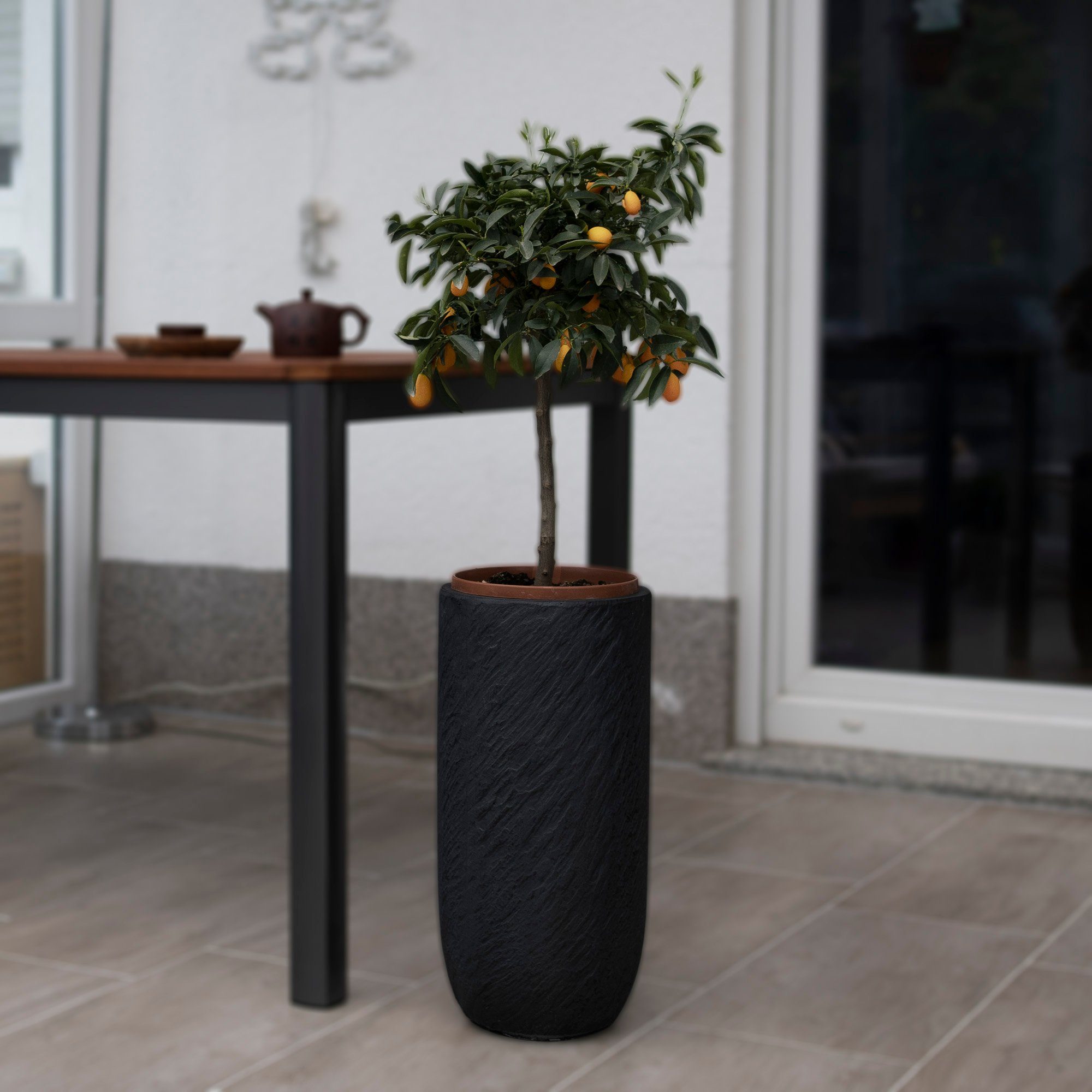 Köhko Pflanzkübel KÖHKO® Blumenkübel aus Fieberglas Pflanzkübel Rund Übertopf