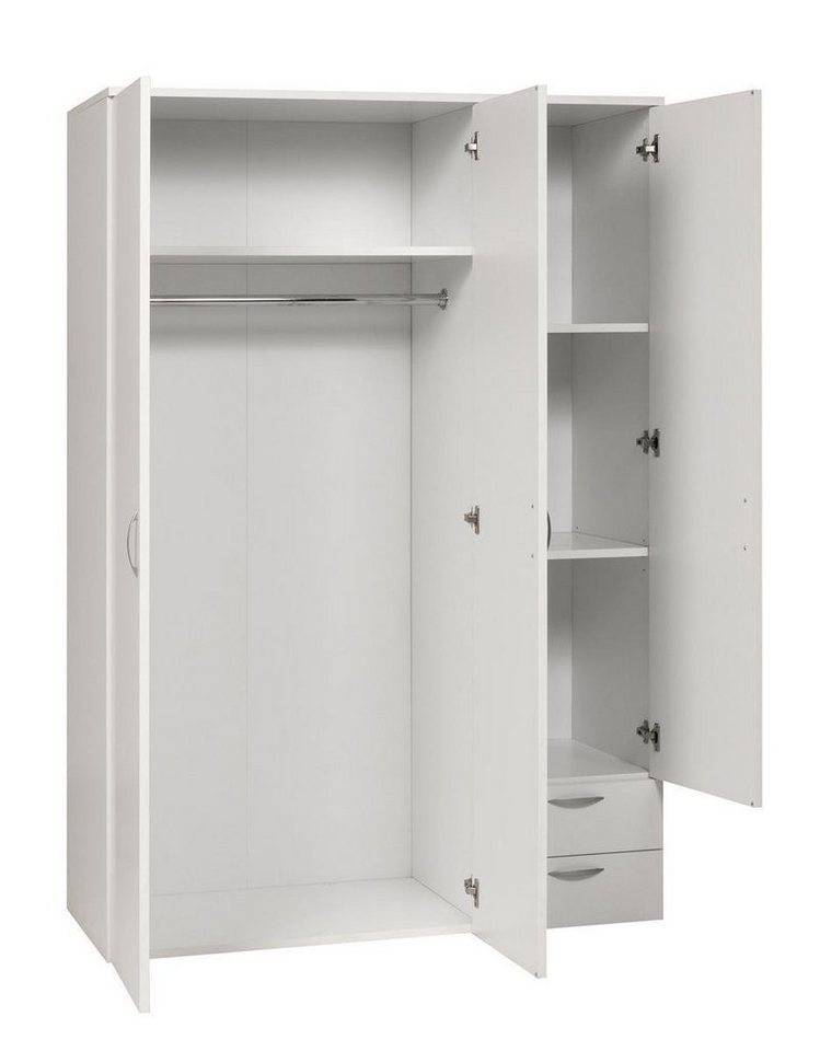 Kleiderschrank, Furni24 120x177x52cm weiß, Kleiderschrank