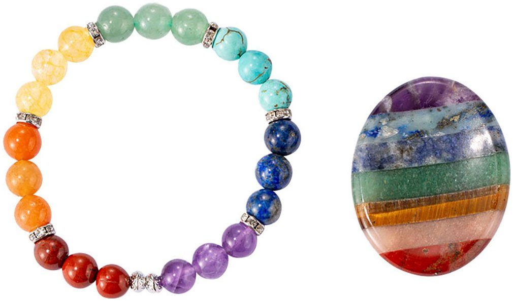 Schmuckset Multipack Schmuck Geschenk Armband Daumenstein Chakra Edelsteine