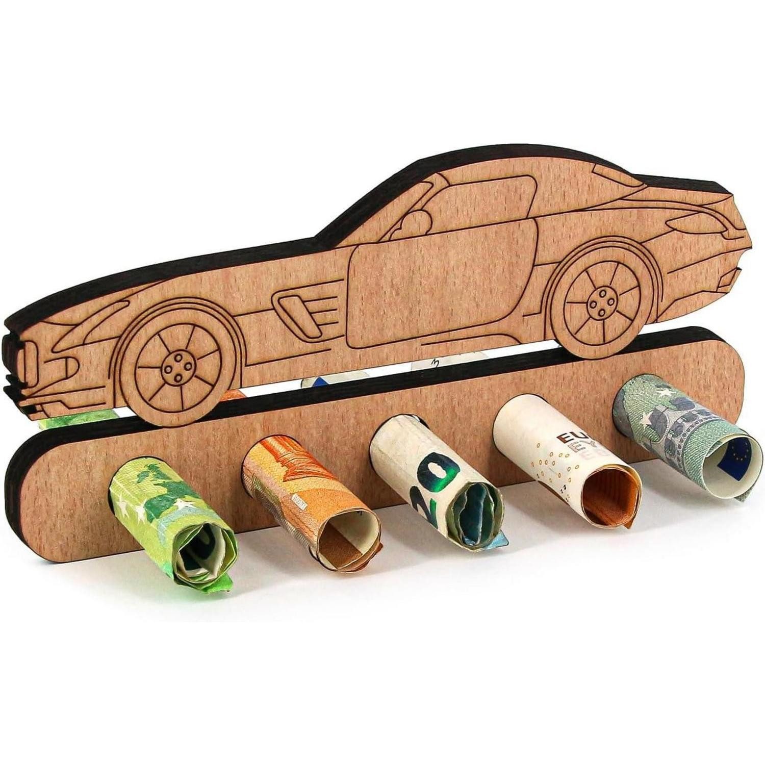 LuxusKollektion Deko-Schriftzug Geldgeschenk Geburtstag Holz Roadster Freunde Liebhaber Sportwagen (1 St)