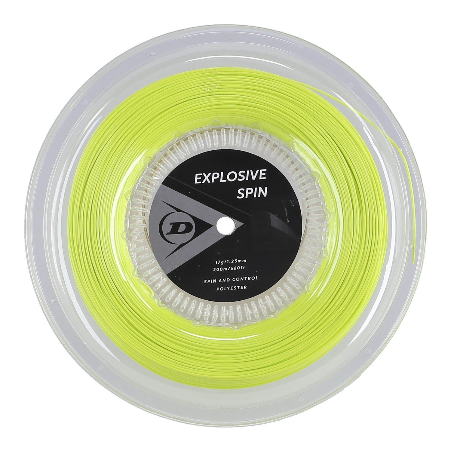 Dunlop Tennissaite Explosive Spin (Haltbarkeit+Spin) gelb 200 Meter Rolle, Saitendicke: 1.30