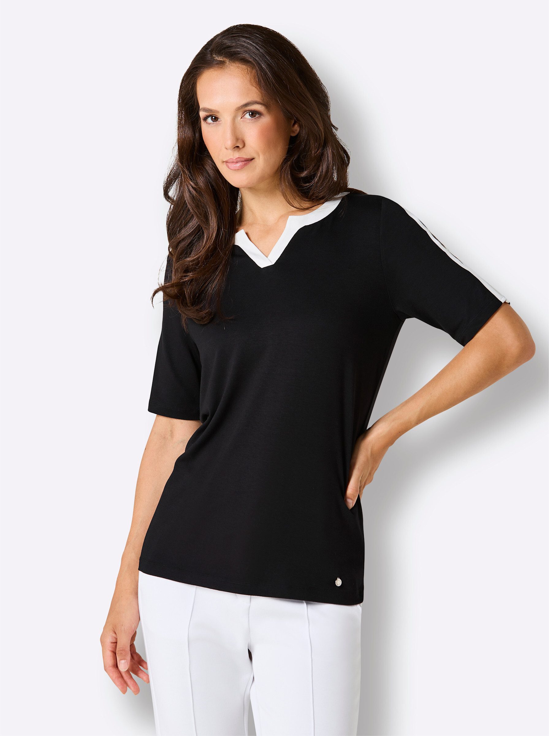 creation L T-Shirt Modal-Shirt Kurzarm