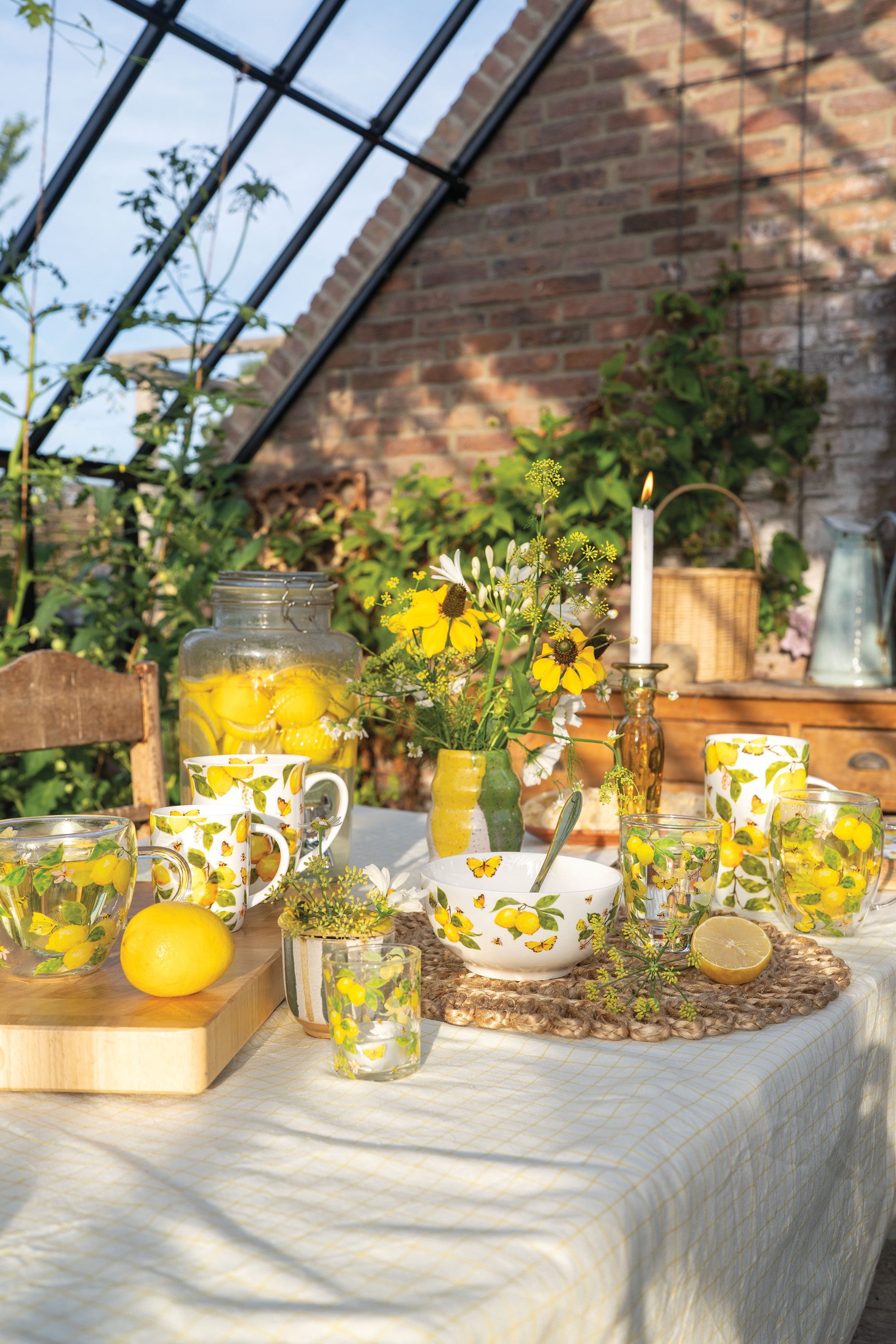 Ambiente® Tischläufer Fresh lemons (1-tlg, 1-teilig), Tischläufer Tischdecke ca.40x150cm Baumwolle – Bild 5 von 5