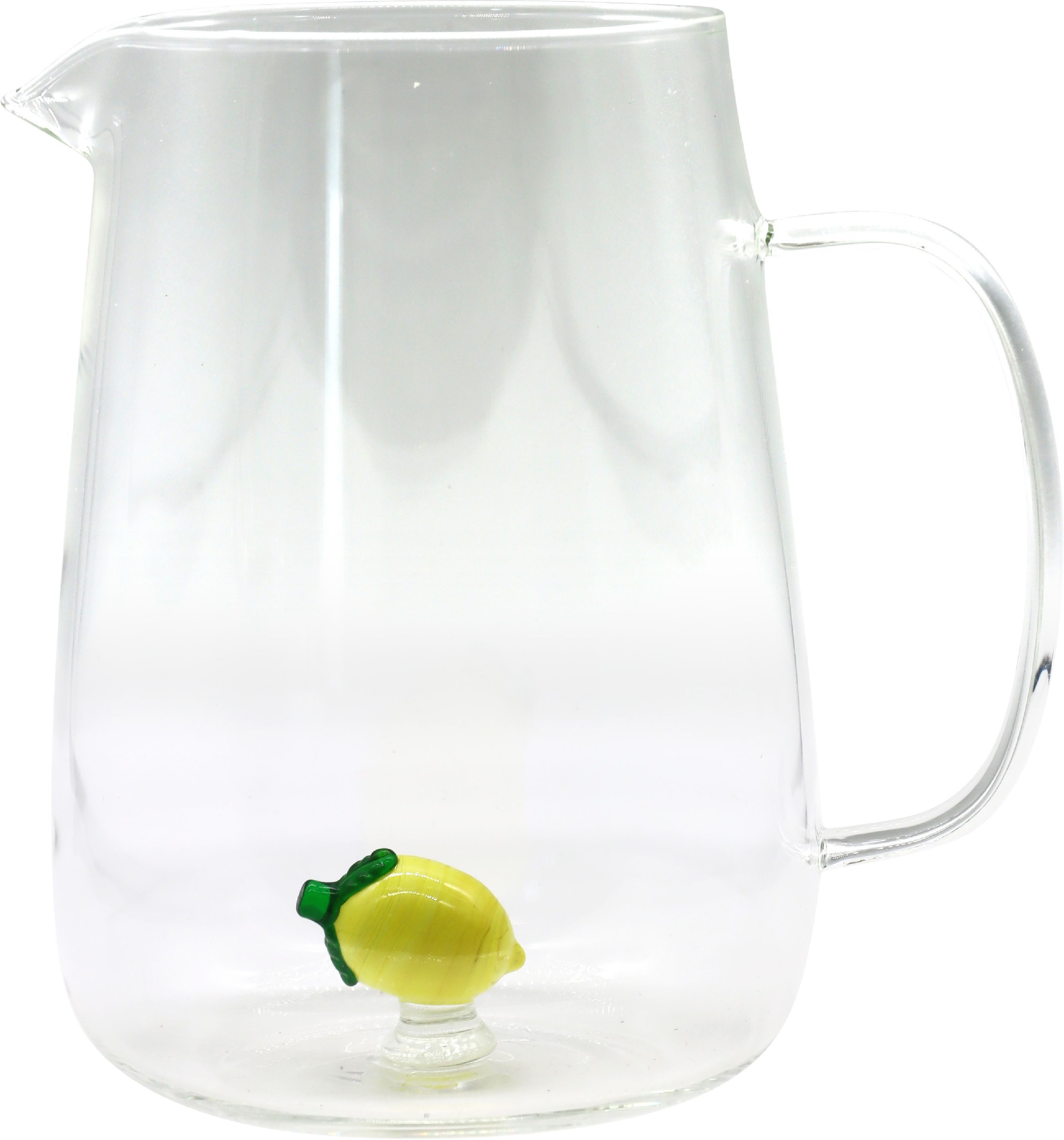 FURNARO Wasserkrug, Integrierte Zitronenfigur aus Glas