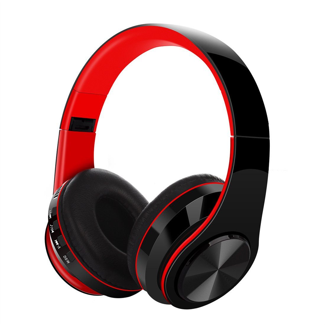 Bluetooth-Kopfhörer DÖRÖY Stereo-Sound kabelloses Plug-in-Sport-Headset, Rot Bluetooth-Headset,