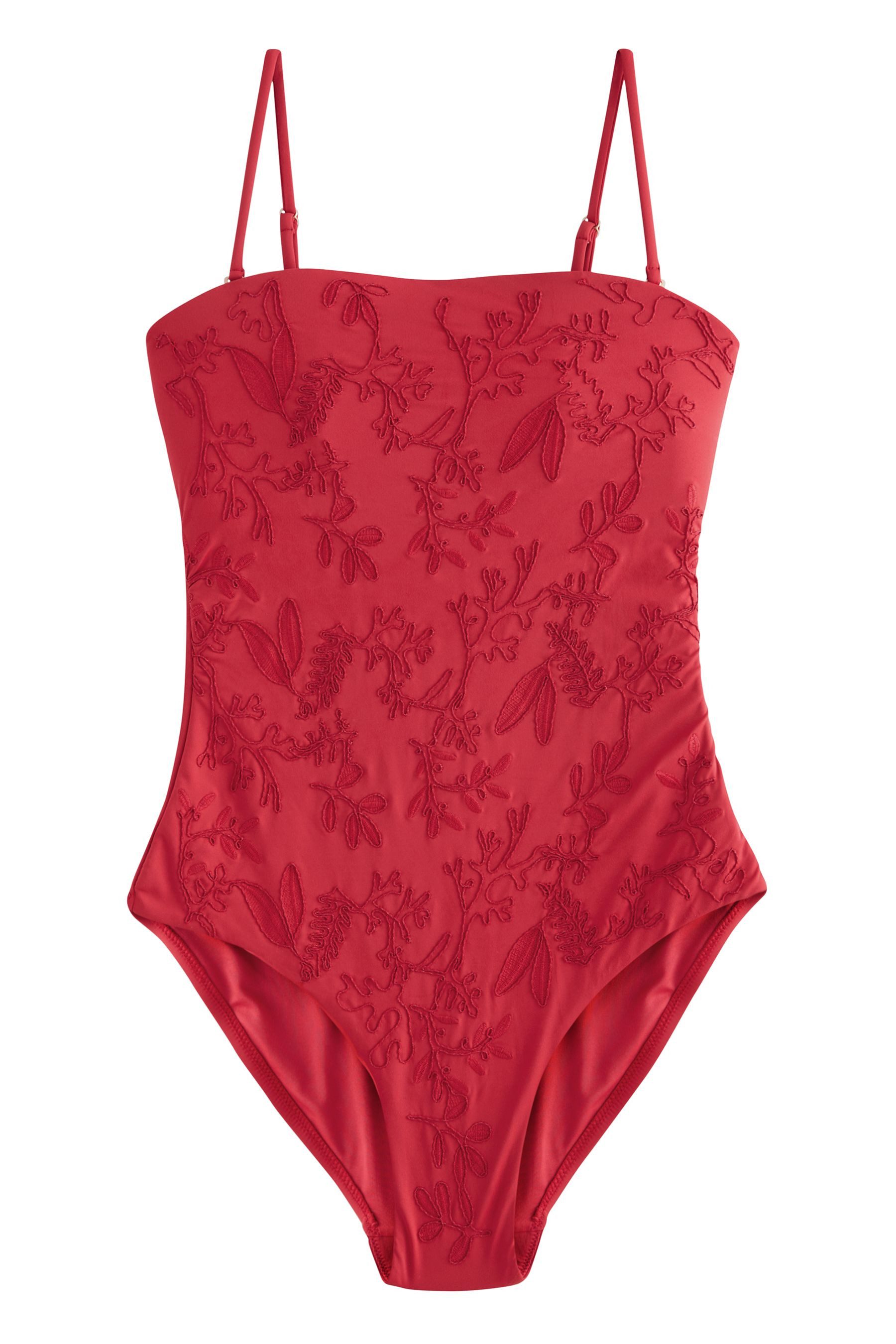 Next Badeanzug Bestickter Shaping-Badeanzug ohne Träger günstig online kaufen