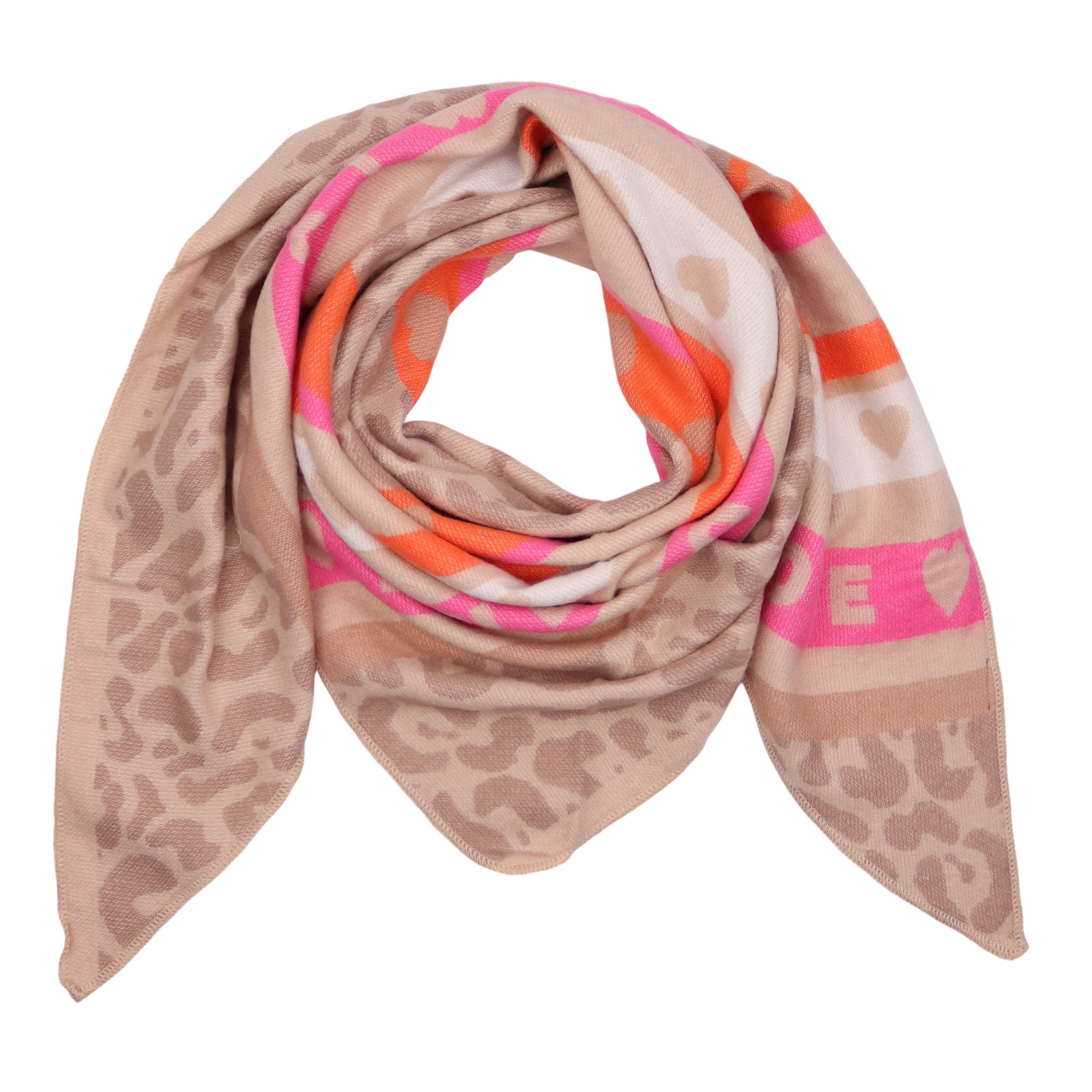 MIRROSI Dreieckstuch kuschliger und warmer Dreiecksschal ca.100x200 cm, (Leo Muster; Neue Kollektion Herbst/Winter 2025), Trendiges LEO-Design, wärmend & weich