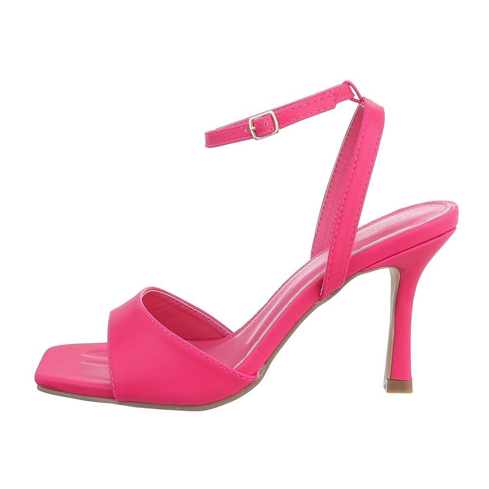 Ital-Design Damen Abendschuhe Party & Clubwear Sandalette Pfennig-/Stilettoabsatz Sandalen & Sandaletten in Pink