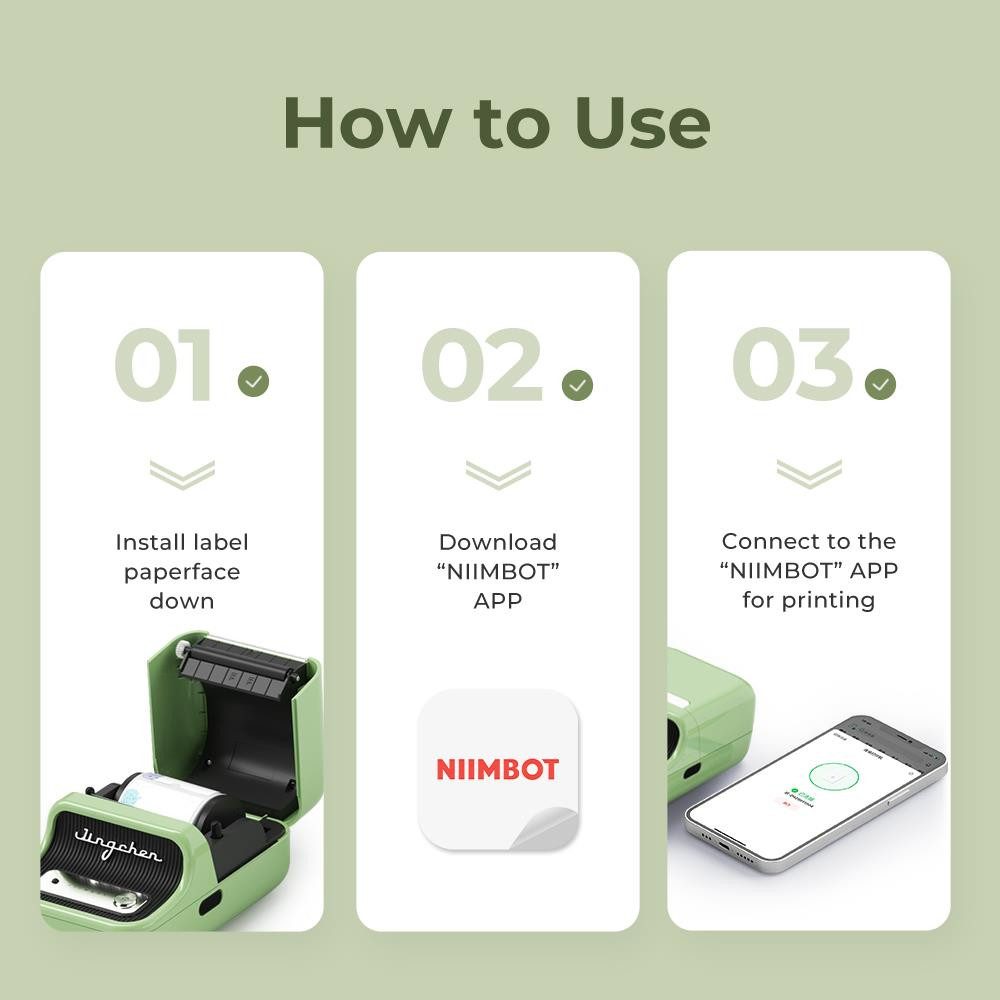 NIIMBOT B21 Etikettendrucker, (Bluetooth, portabel, schwarzer Thermodruck, zum Beschriften)