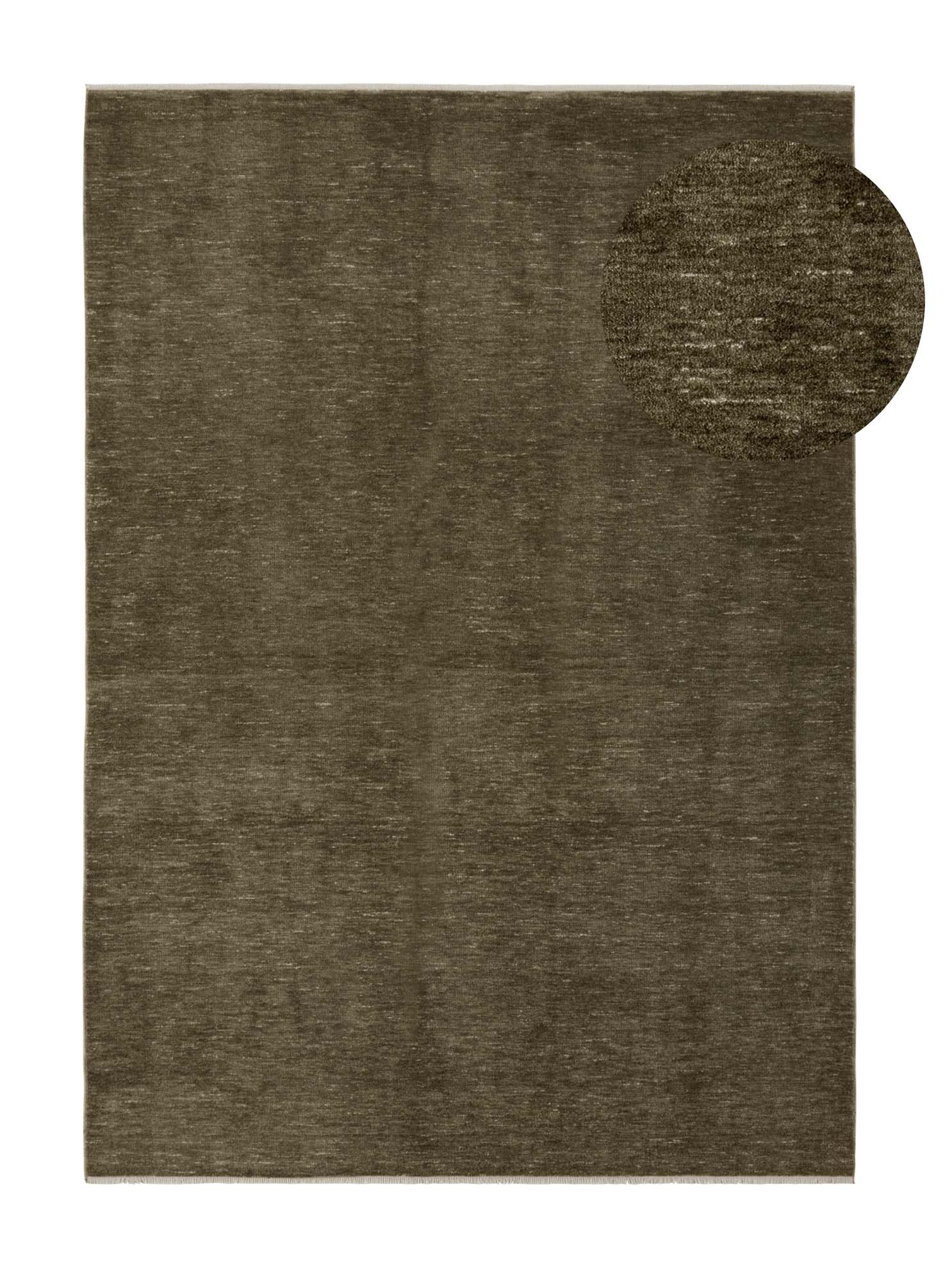 TaraCarpet Teppich Tara Carpet Luna einfarbig, Vintage, strapazierfähig und edel, rechteckig, Höhe: 8 mm, Wohnzimmer, Schlafzimmer, Esszimmer, Flur grün 080x150