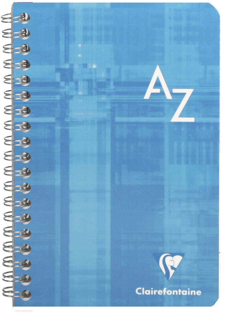 CLAIREFONTAINE Notizbuch Registerbuch 11x17cm 90 Blatt kariert PP mit Spirale A-Z farbig sortie