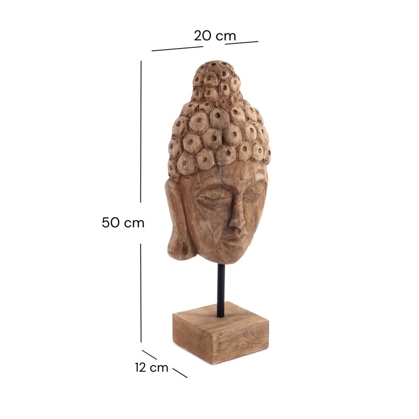 CREEDWOOD Skulptur BUDDHA SKULPTUR "BALI", Mangoholz, 49cm, Deko Maske, Buddha Figur