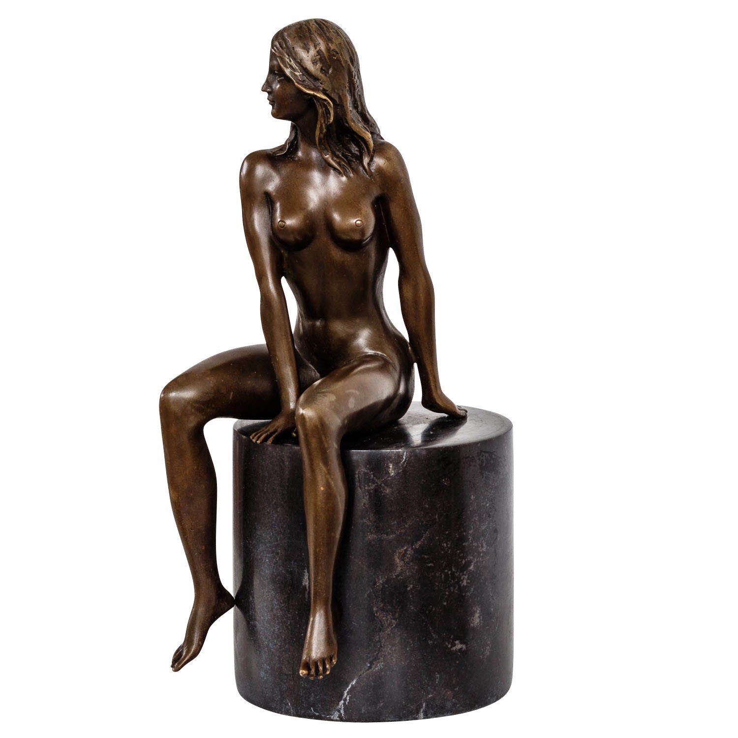 Bronze Bronzeskulptur 27c Figur Kunst Statue Frau im Skulptur Antik-Stil Erotik Aubaho