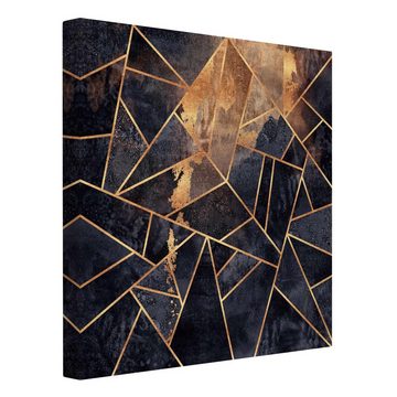 Bilderdepot24 Leinwandbild Kunstdruck Abstrakt Geometrie Onyx Gold schwarz Bild auf Leinwand XXL, Bild auf Leinwand; Leinwanddruck in vielen Größen