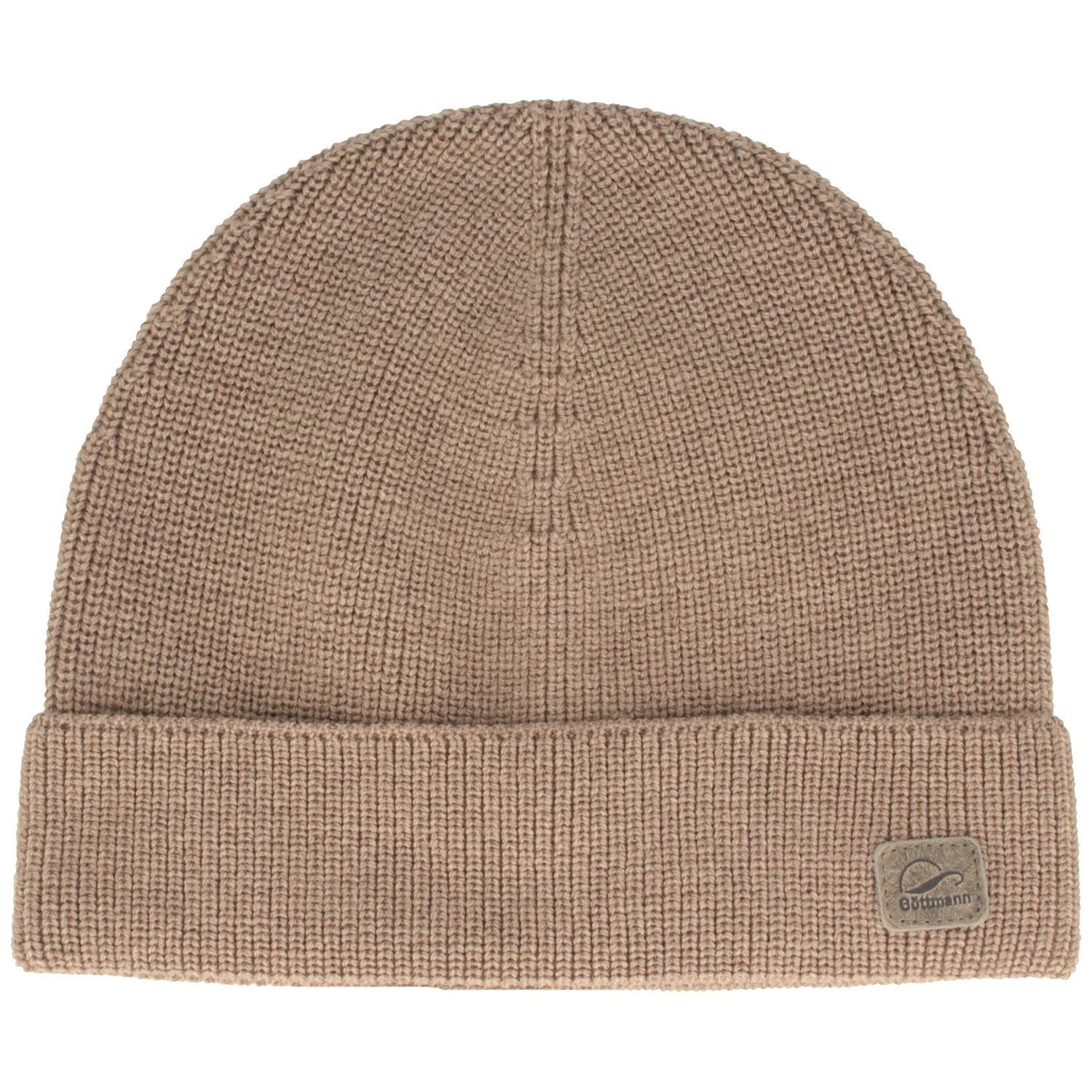 Göttmann Strickmütze einfarbig mit Umschlag aus 100% Wolle günstig online kaufen