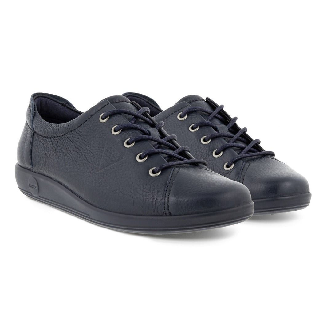 Ecco Soft 2.0 Tie (leichte und flexible Sohle) marineblau Damen Sneaker
