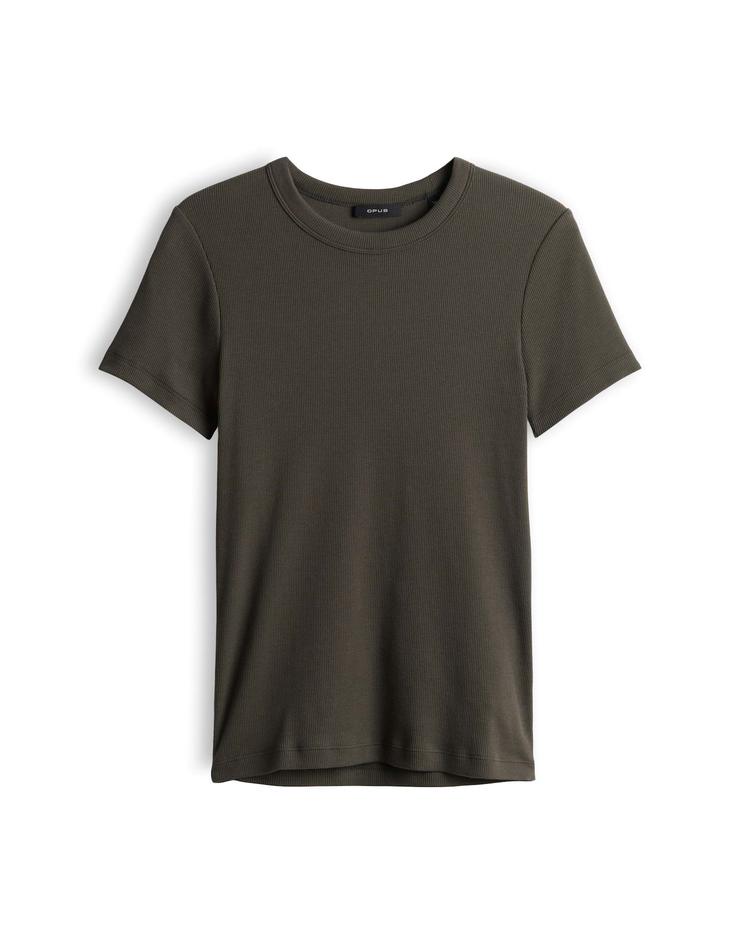 T-Shirt Samuna Feines Rippshirt Slim aus BCI Cotton Mix