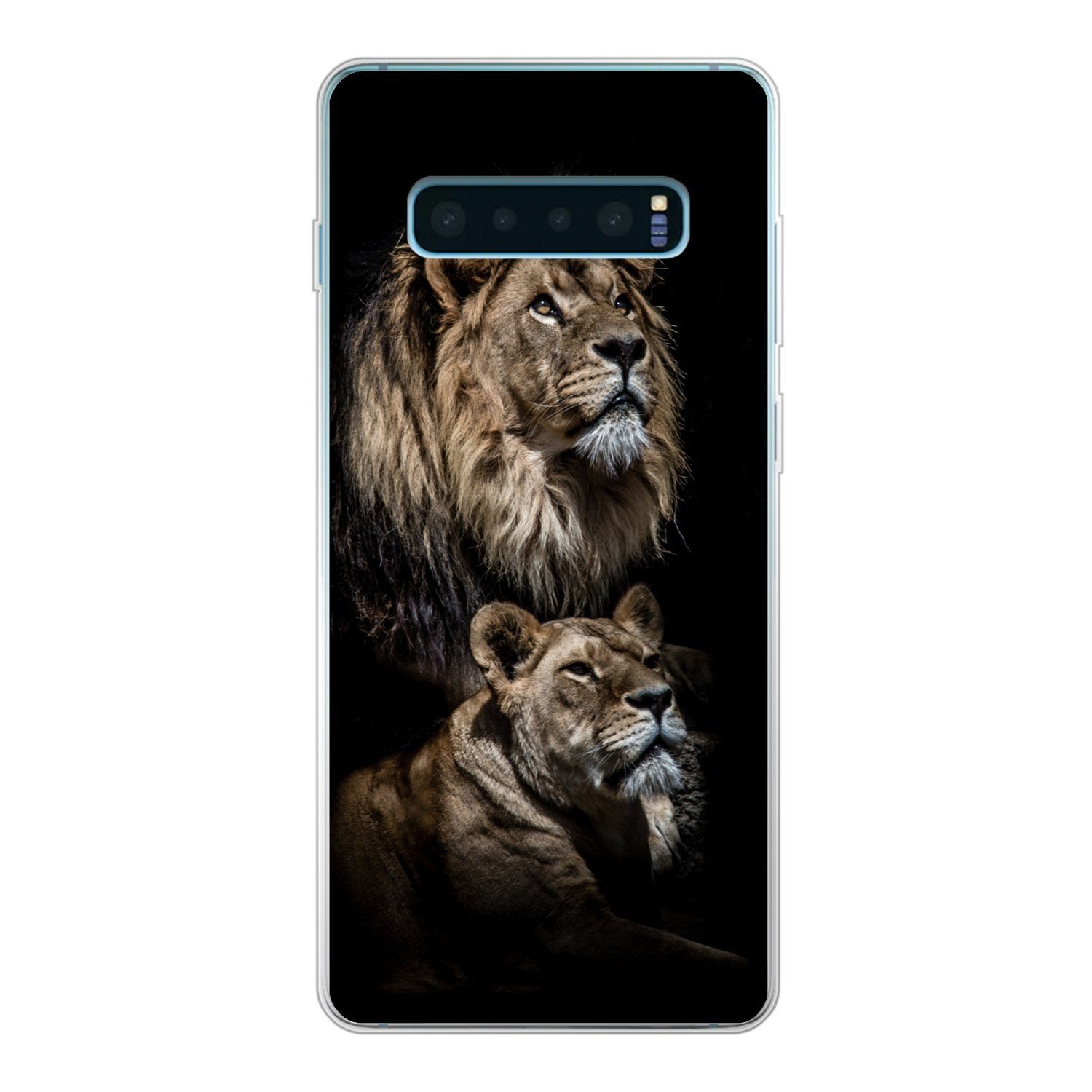 MuchoWow Handyhülle für Samsung Galaxy S10 Plus Löwe - Löwin - Porträt, Phone Case, Silikon, Schutzhülle Dünn