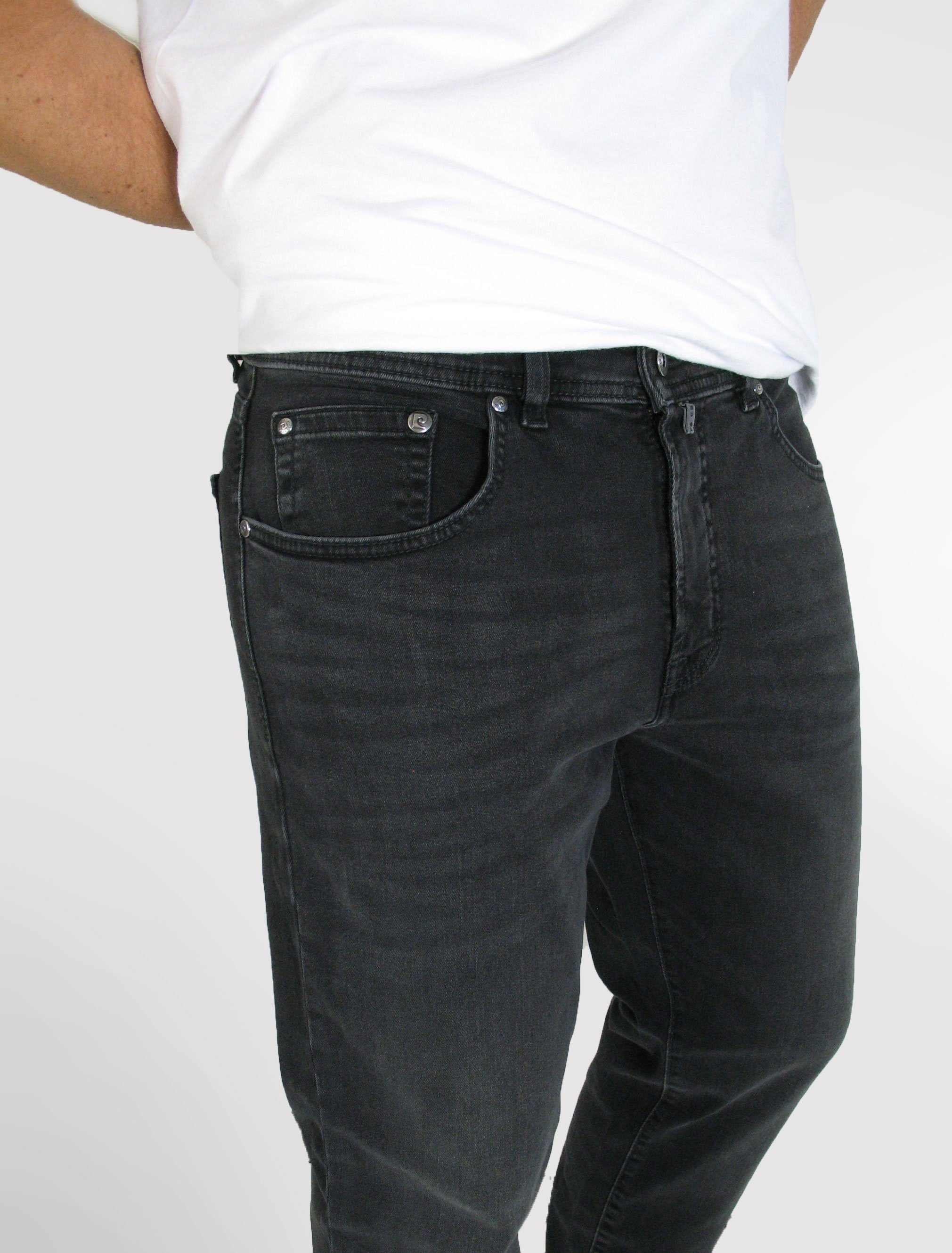 Rivet Cardin Comfort Fit 5-Pocket-Jeans Black Green Stone Pierre Stretch Denim Used Dijon
