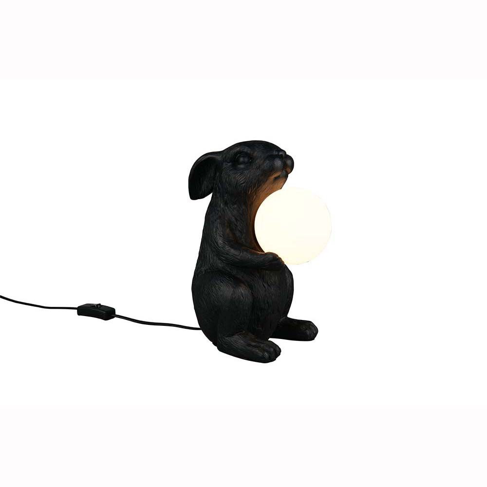 Reality Leuchten Tischleuchte, Leuchtmittel nicht inklusive, Tischleuchte Beistelllampe Dekolampe Figur schwarz Schnurschalter H 28