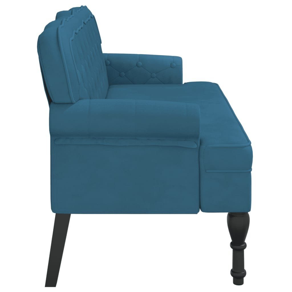 Rückenlehne 119,5x64,5x75 Sitzbank vidaXL cm Blau Sitzbank mit Samt