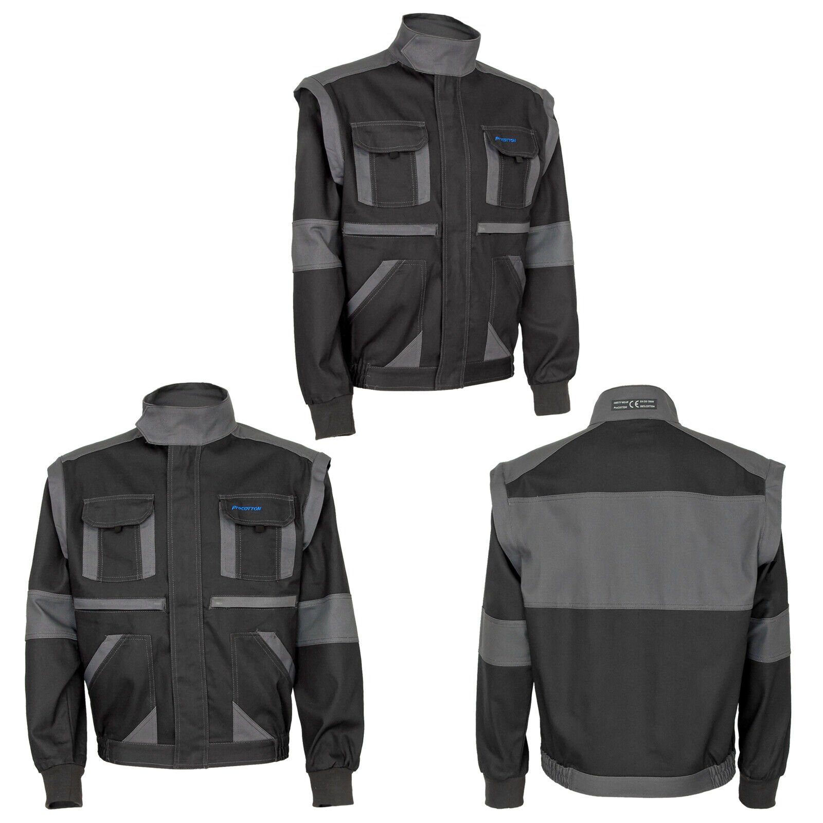 Artmas Arbeitsjacke Arbeitsjacke Arbeitsweste 2in1 Bundjacke Berufsjacke abnehmbare Ärmel Abgeschlossen mit einem Klettverschluss am Hals