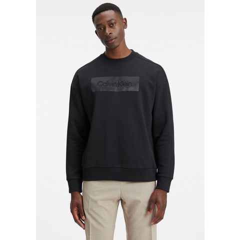Calvin Klein Sweater EMBROIDERED COMFORT SWEATSHIRT mit hochschließendem Rundhalsausschnitt