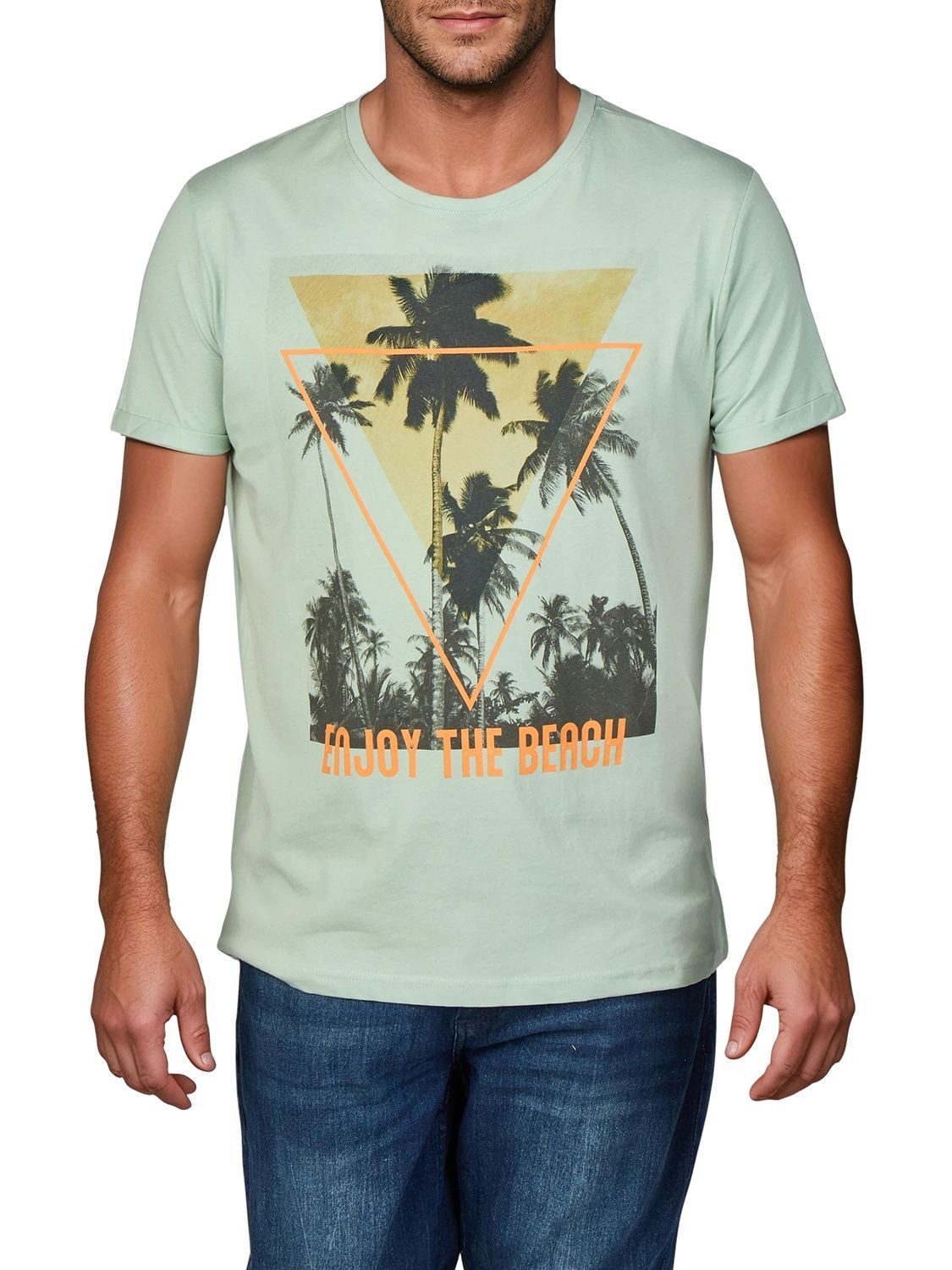 riverso T-Shirt Herren Fotoprintshirt RIVLukas Regular Fit (1-tlg) Kurzarm Tee Shirt mit Rundhalsausschnitt aus 100% Baumwolle