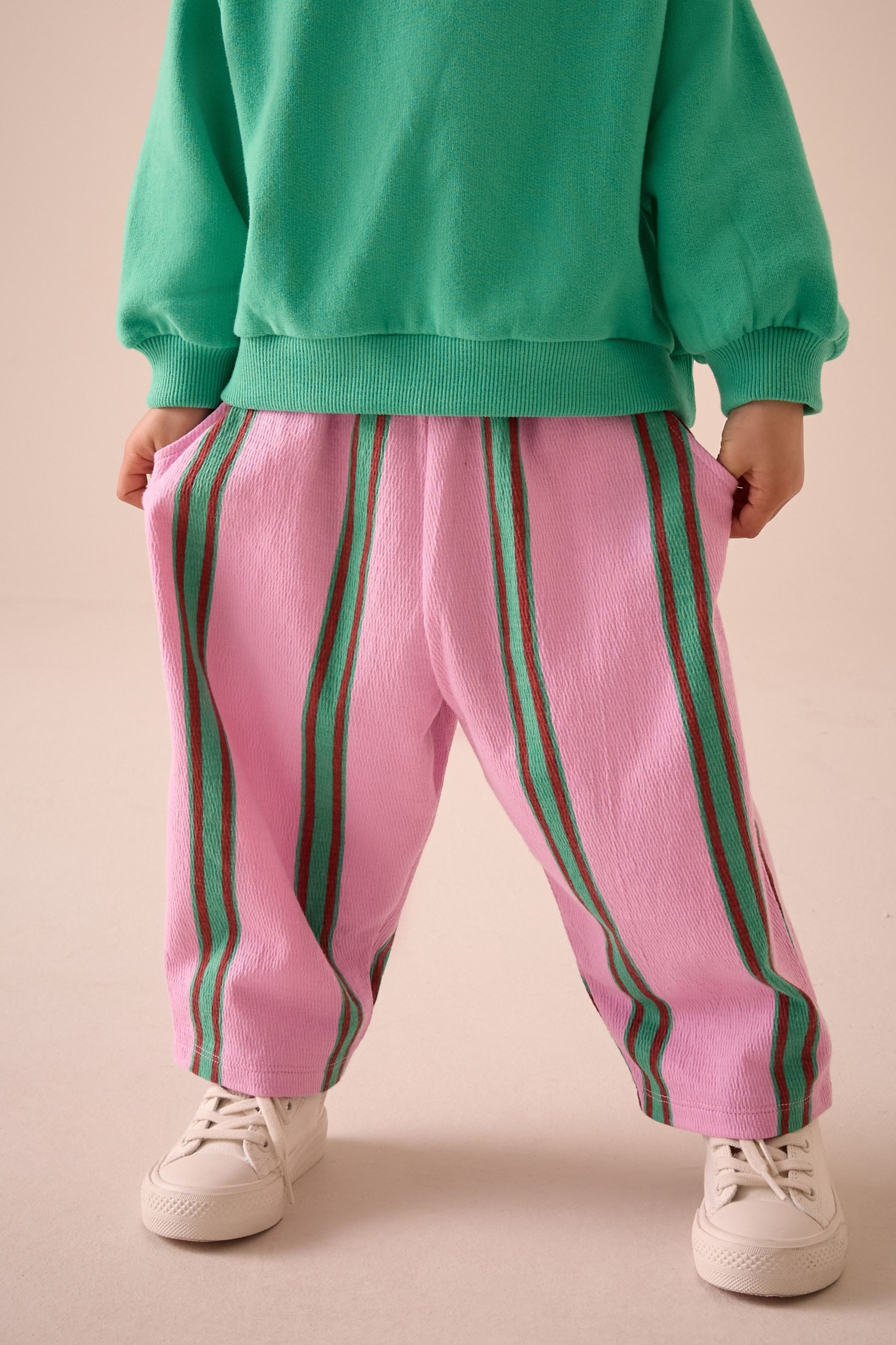 Next Schlupfhose Strukturierte Hose mit weitem Bein (1-tlg)