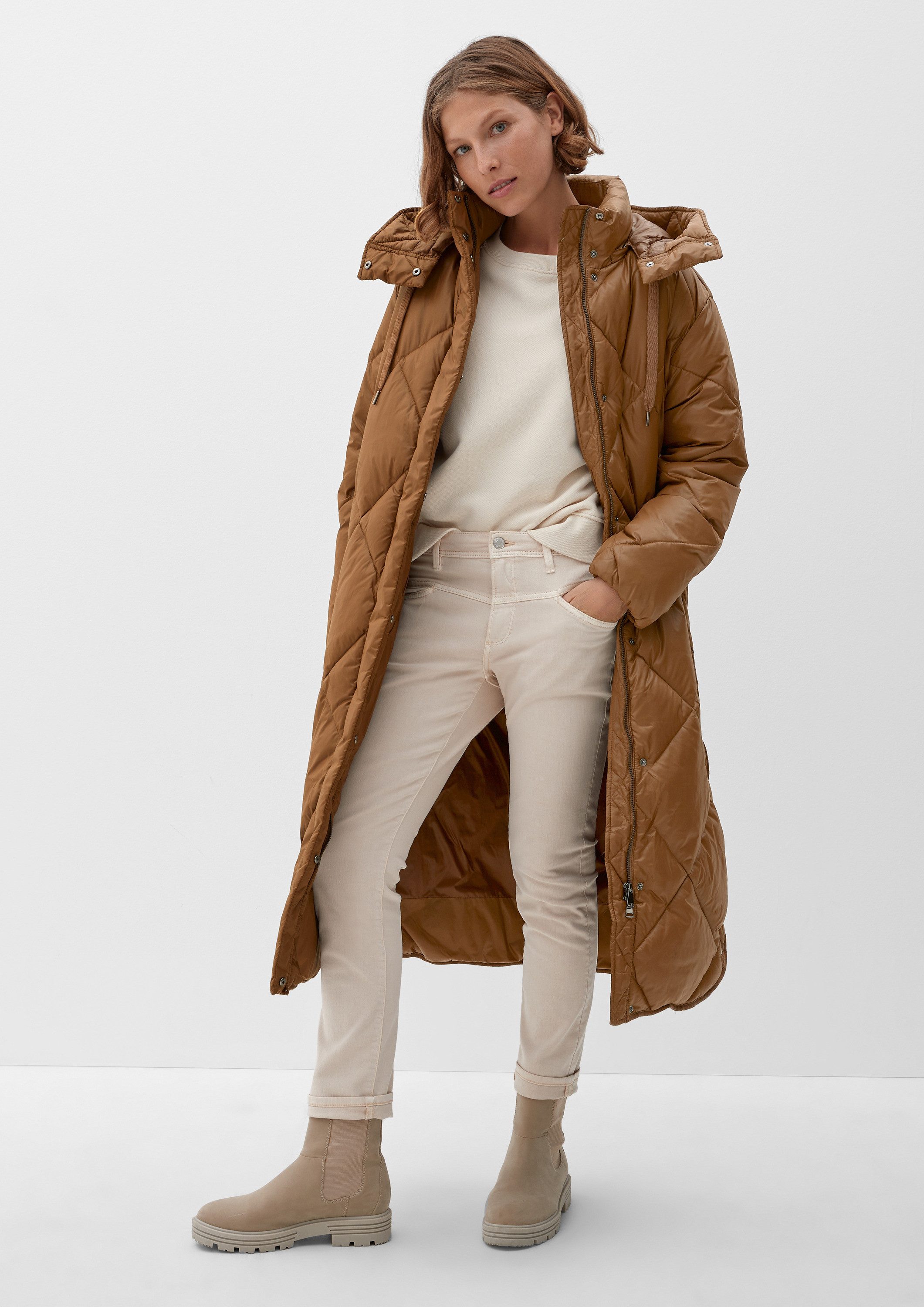 s.Oliver Wintermantel Outdoor-Mantel Steppmantel mit abnehmbarer Kapuze günstig online kaufen