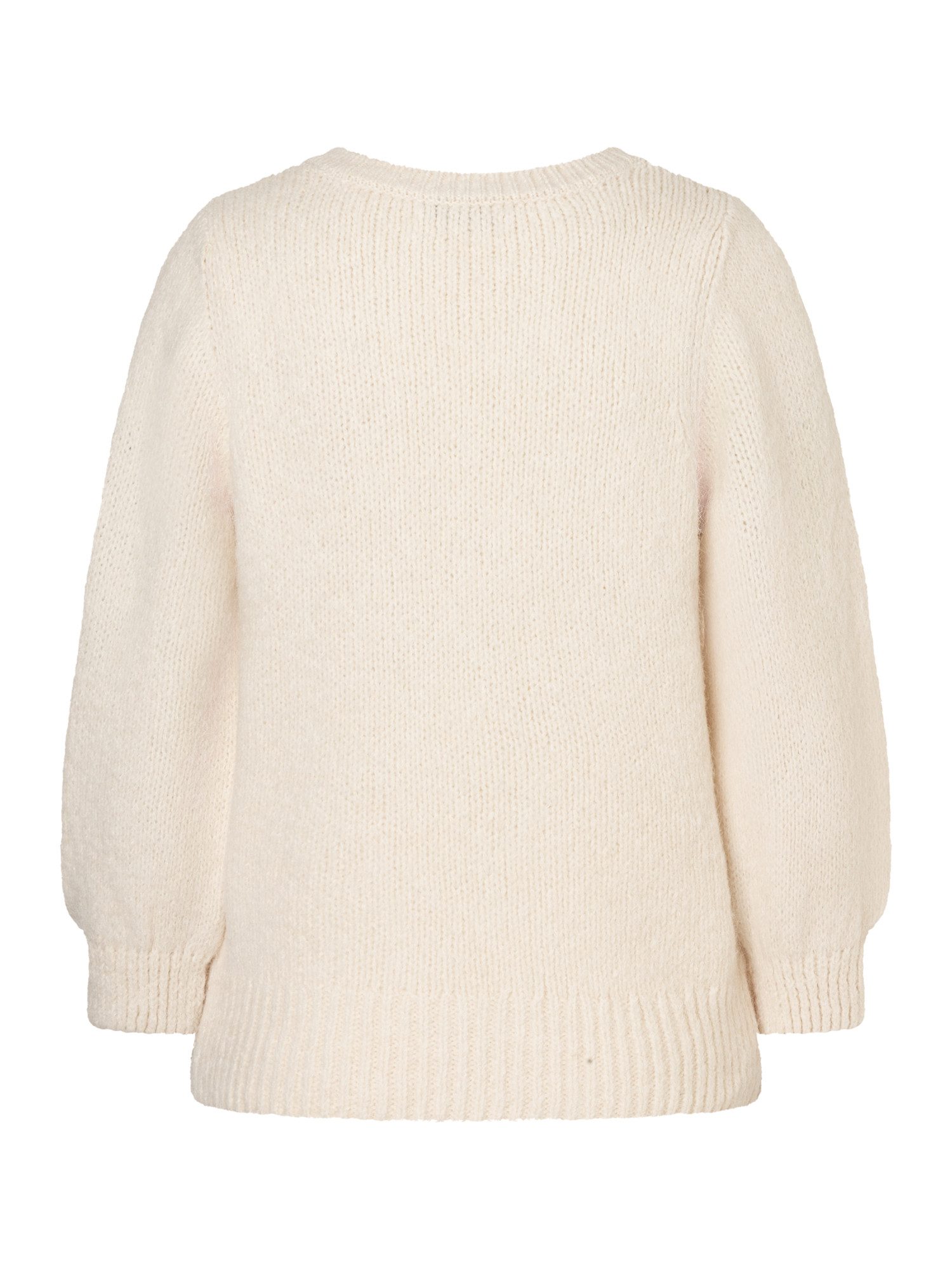 MORE&MORE Rundhalspullover süßer 3/4 Arm Strickpullover, Herzen