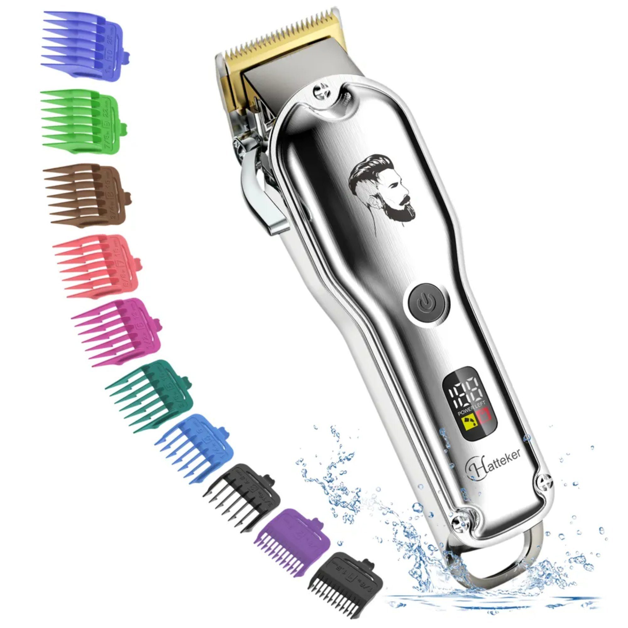 HATTEKER Beauty-Trimmer Hair Professional Grooming Colorful mAh, waschbar Combs Vollständig Kit Barbers Clippers, 2000 Rechargeable