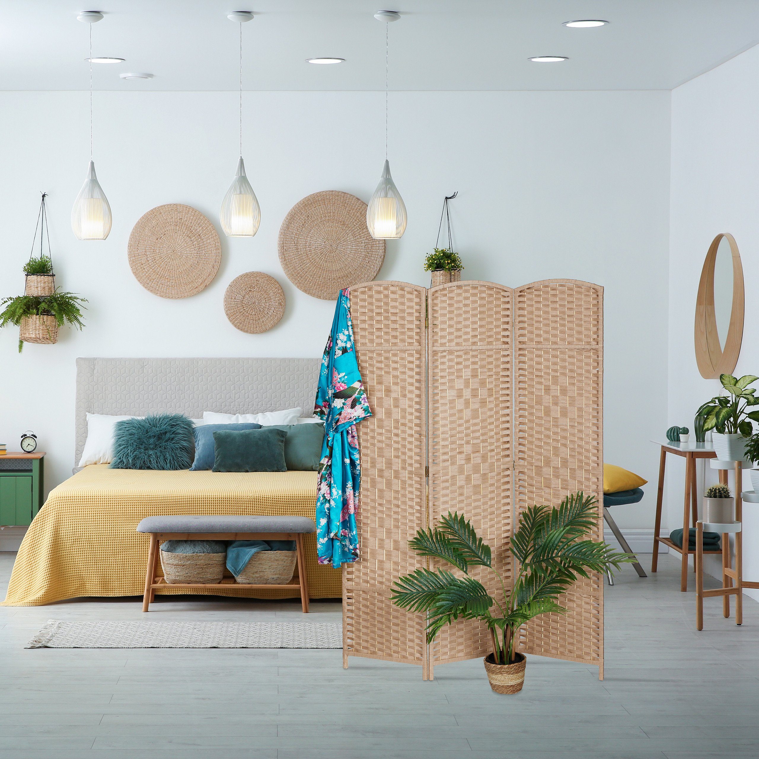 relaxdays Paravent in Natur günstig online kaufen