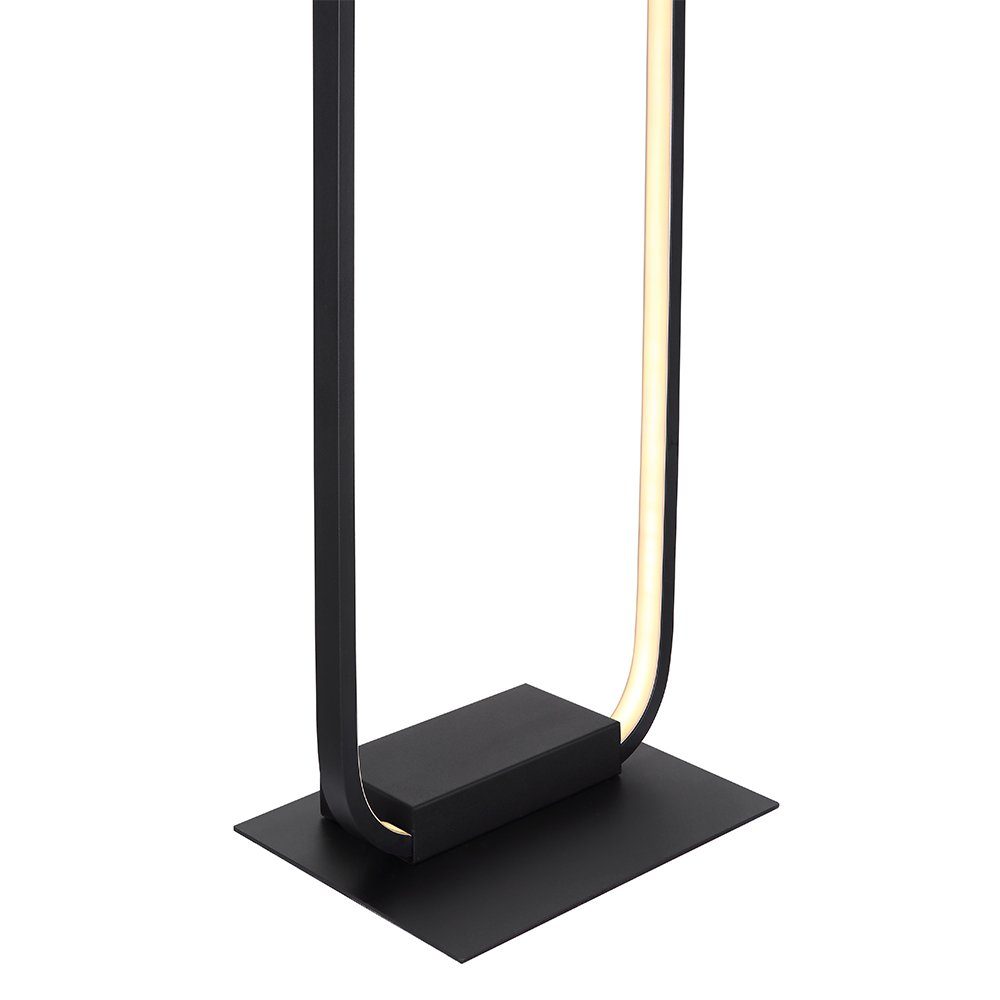 fest Fußschalter etc-shop Stehlampe, Metallring LED-Leuchtmittel 130cm H Wohnzimmerlampe Warmweiß, Stehleuchte LED LED verbaut, schwarz