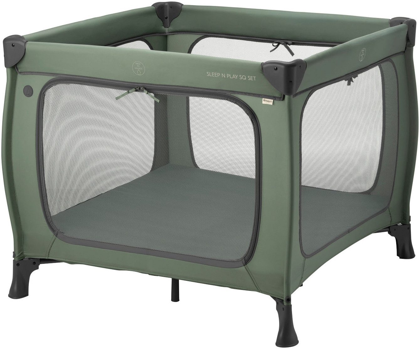 Baby-Reisebett Sleep N Play SQ, Set dark green