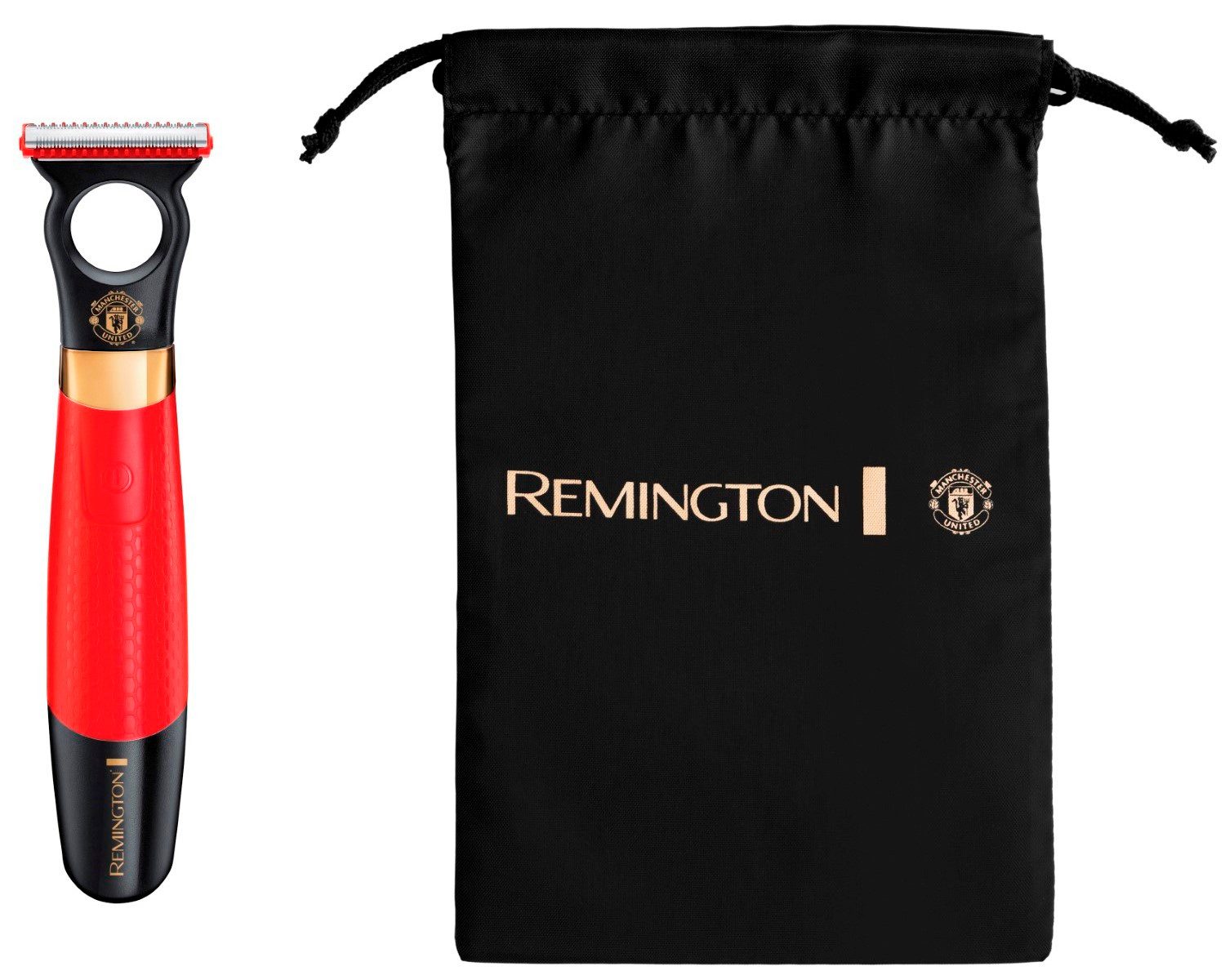 Remington Gesichtshaarrasierer Bart-Schneider Groomer Bart-Rasierer Trimmer, Aufsätze: 4, Bartschneider mit Kammaufsätzen, Manchester United Akku Bart-Trimmer 4 Aufsätze Haar-Schneider