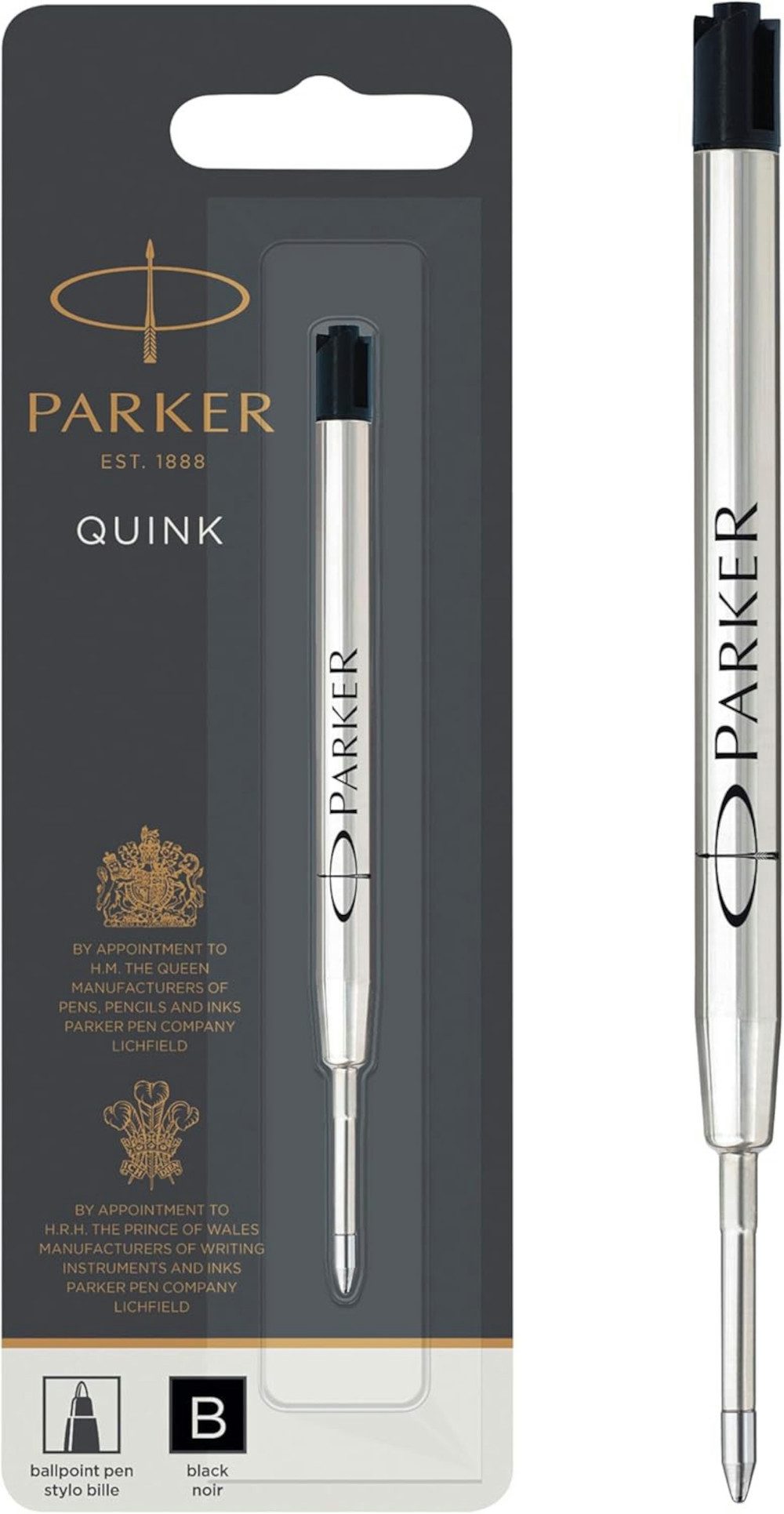 Parker Kugelschreiber PARKER QUINKflow Kugelschreibermine B schwarz – ISO 12757-2