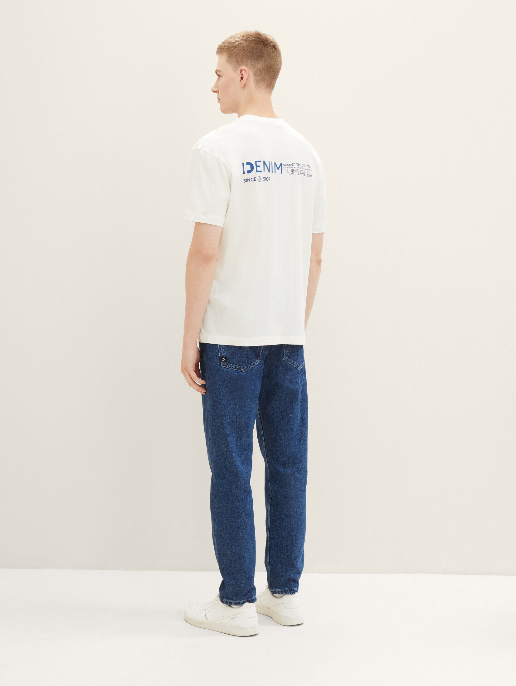 Wool Denim White mit TOM Bio-Baumwolle T-Shirt T-Shirt TAILOR