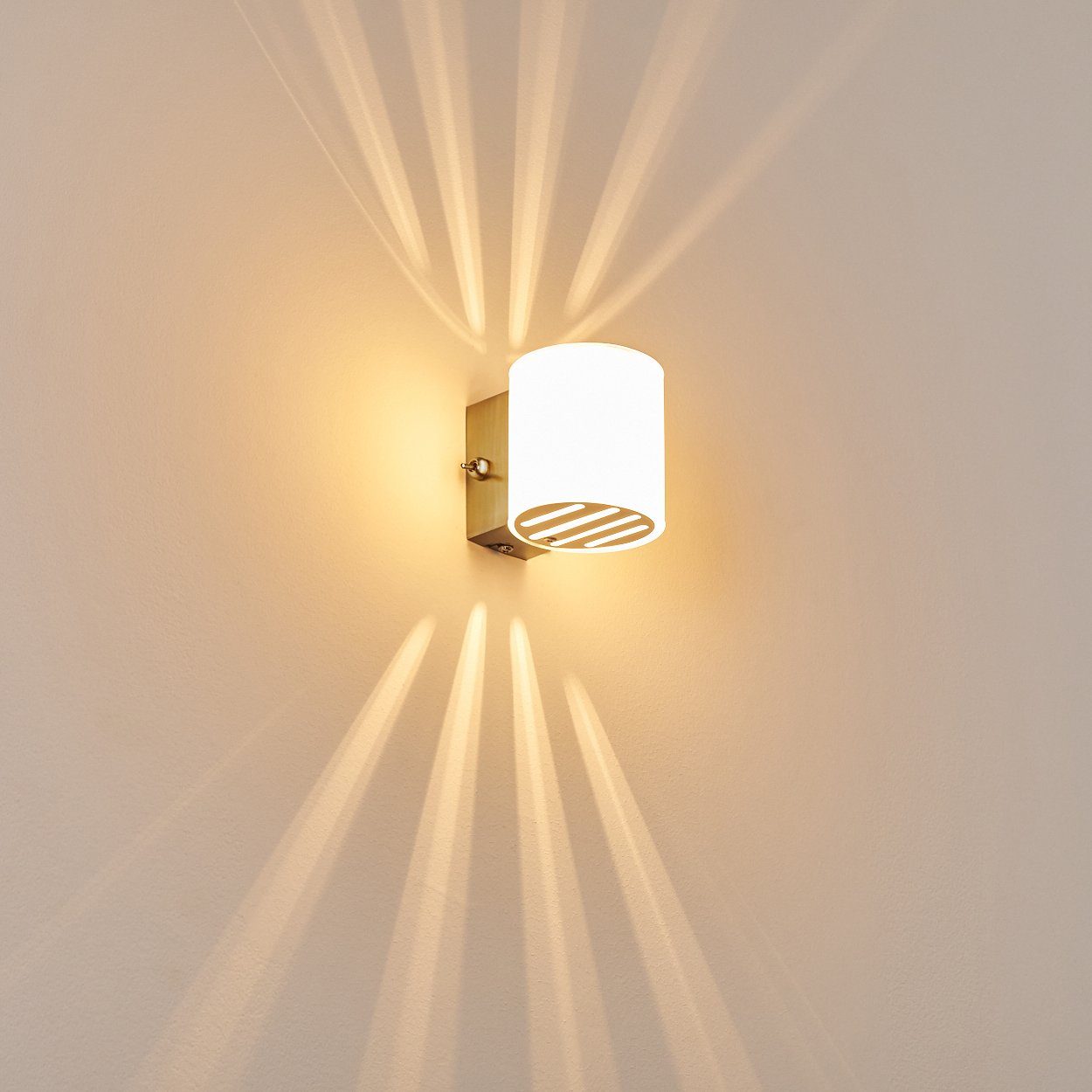 Metall/Glas in Wandlampe 1xG9, An-/ Weiß/Nickel-matt, Leuchtmittel, & und »Hers« Up moderne mit hofstein Ausschalter ohne mit Wandleuchte Lichteffekt Down-Effekt, aus