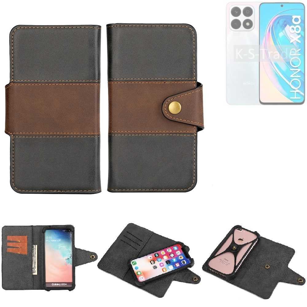 K-S-Trade Handyhülle für Honor X8a 5G, Handyhülle Schutzhülle Hülle Bookstyle Wallet-Case Bumper
