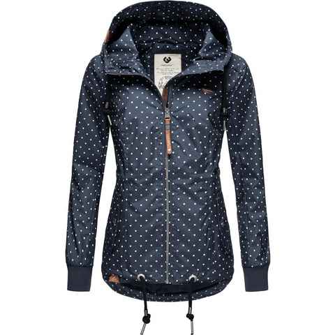 Ragwear Outdoorjacke Danka Dots stylische Übergangsjacke mit großer Kapuze